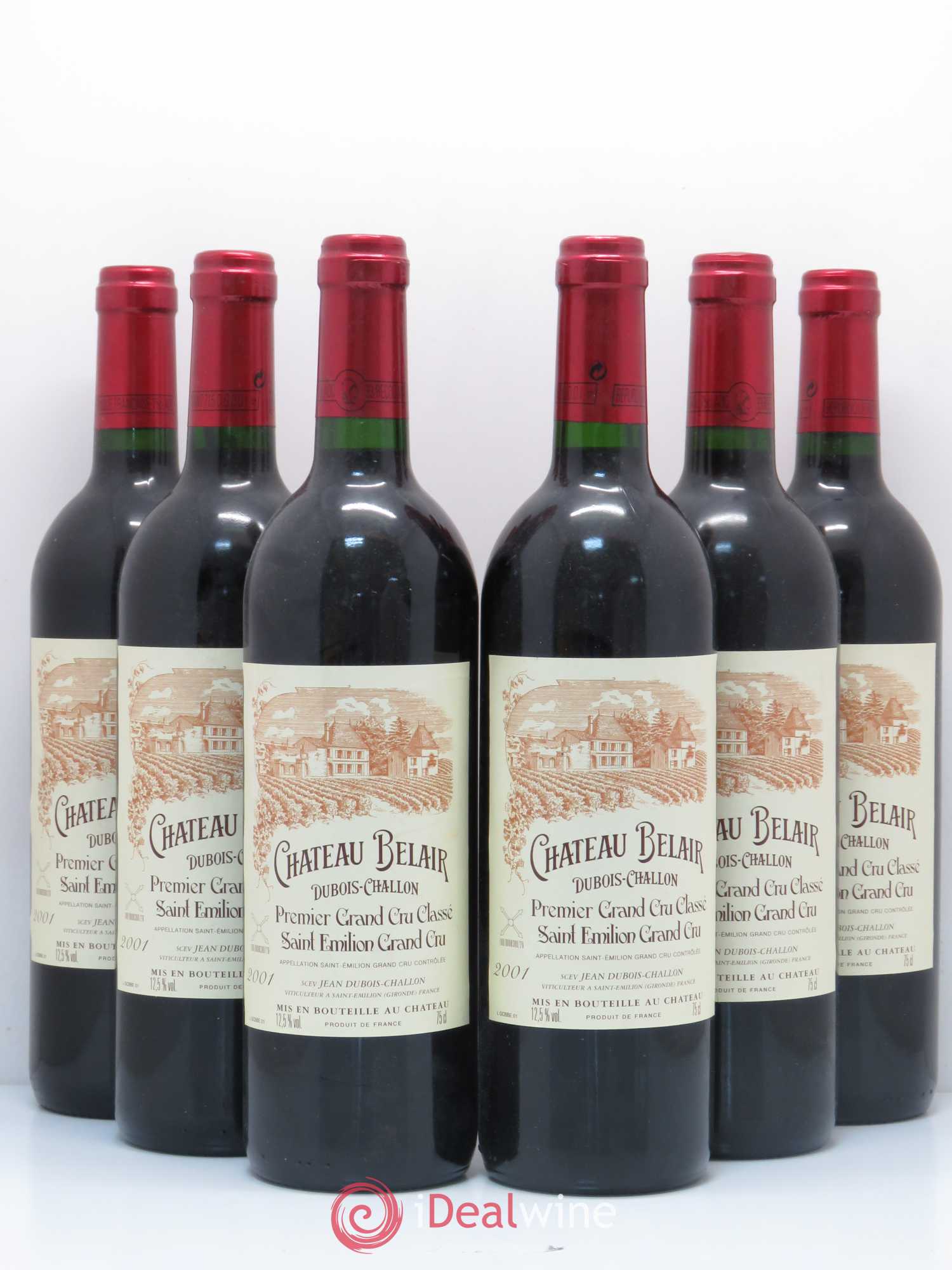 Château Belair (Belair-Monange) 1er Grand Cru Classé B 2001 - Lot de 6 bouteilles - 0