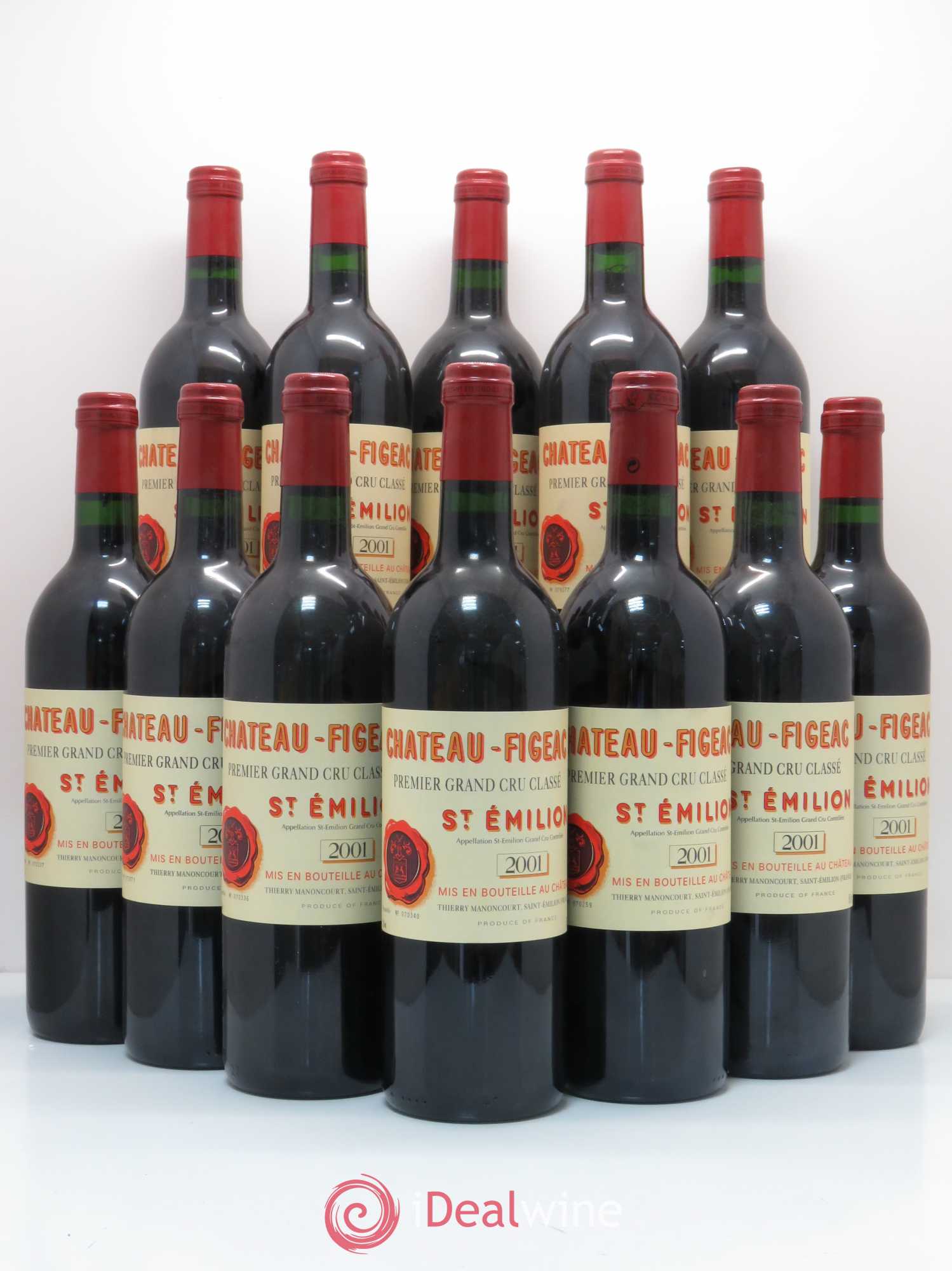 Château Figeac 1er Grand Cru Classé A 2001 - Lot de 12 bouteilles - 0