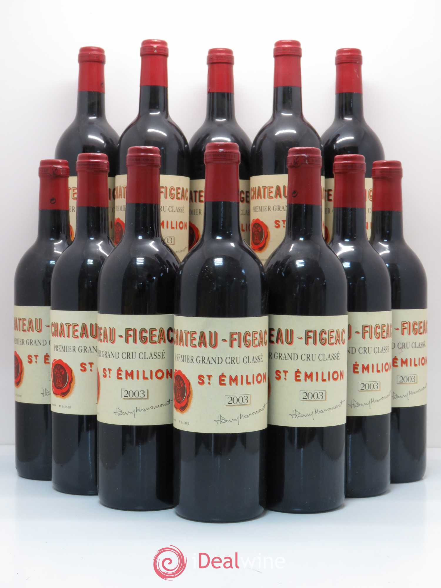 Château Figeac 1er Grand Cru Classé A 2003 - Lot de 12 bouteilles - 0