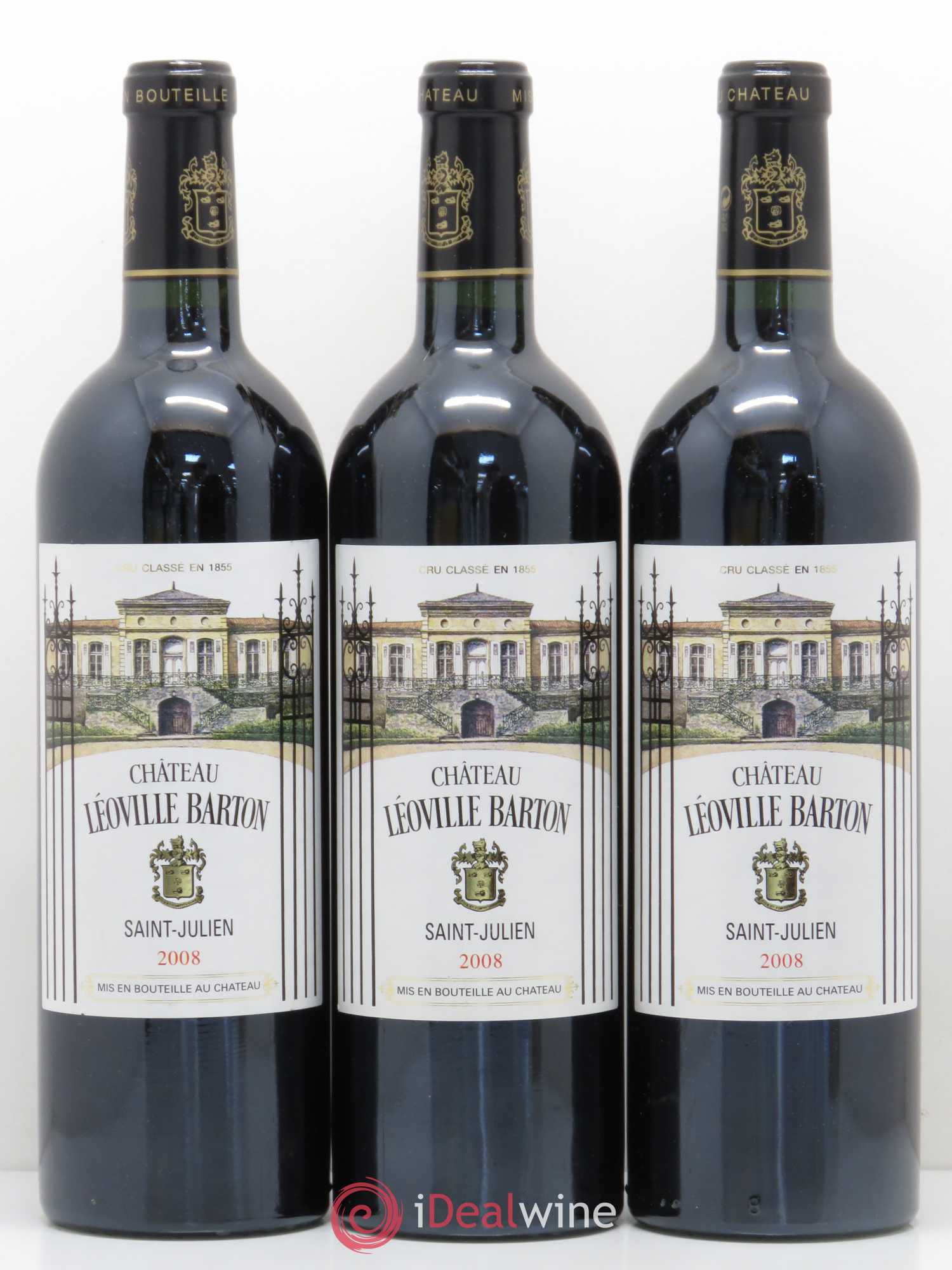 Château Léoville Barton 2ème Grand Cru Classé 2008 - Lot de 3 bouteilles - 0