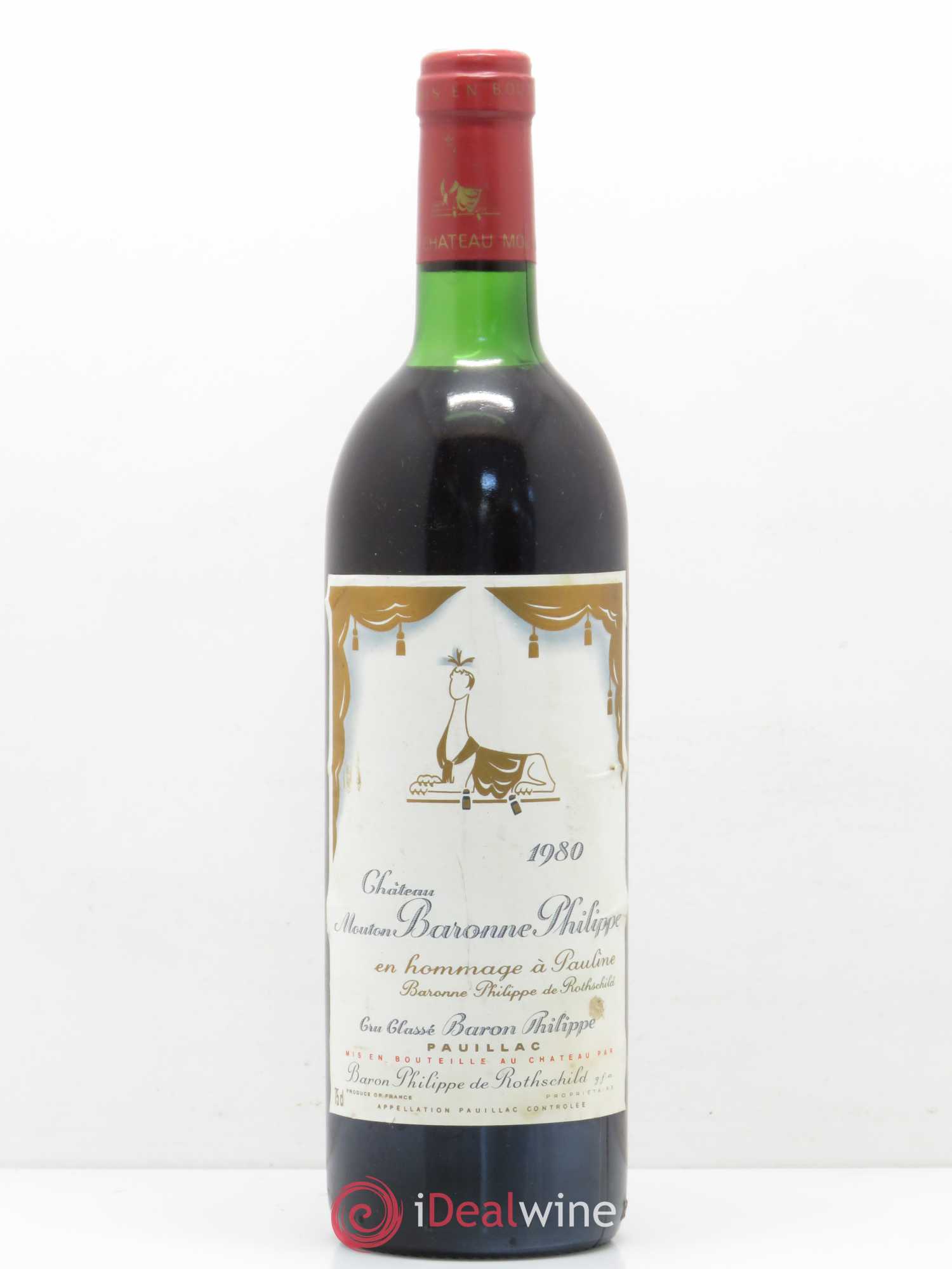 Château d' Armailhac - Mouton Baron(ne) Philippe 5ème Grand Cru Classé 1980 - Lot de 1 bouteille - 0