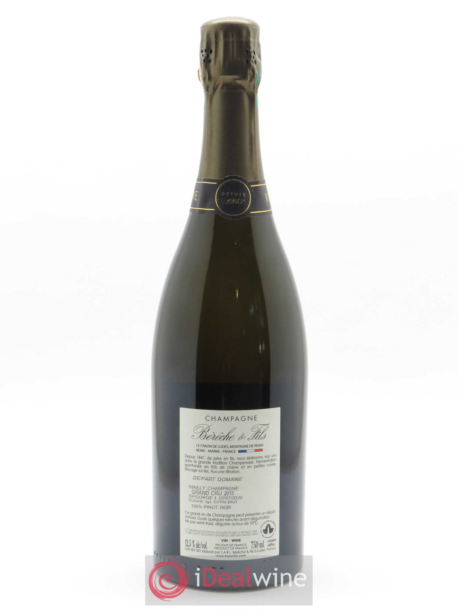 Mailly-Champagne Grand Cru Extra-Brut Bérêche et Fils 2015 - Lot de 1 bouteille - 1