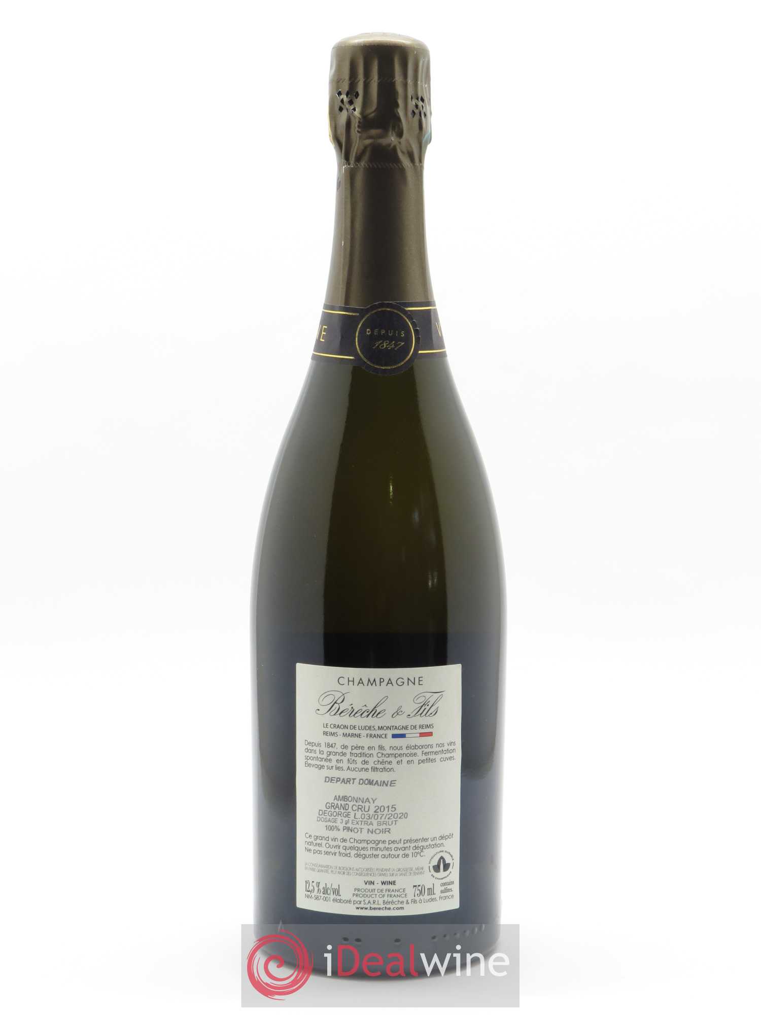 Ambonnay Grand Cru Extra-Brut Bérêche et Fils 2015 - Lot de 1 bouteille - 1