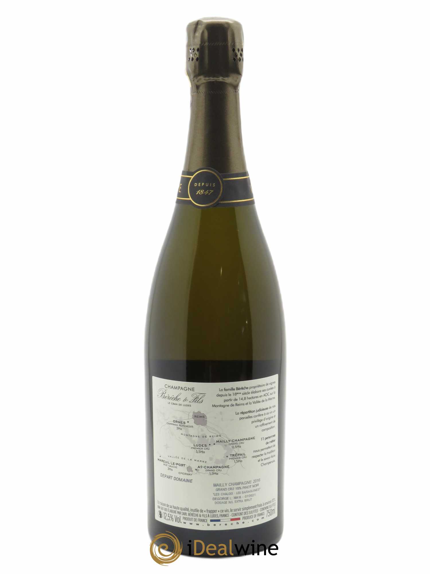 Mailly-Champagne Grand Cru Extra-Brut Bérêche et Fils 2016 - Lot de 1 bouteille - 1