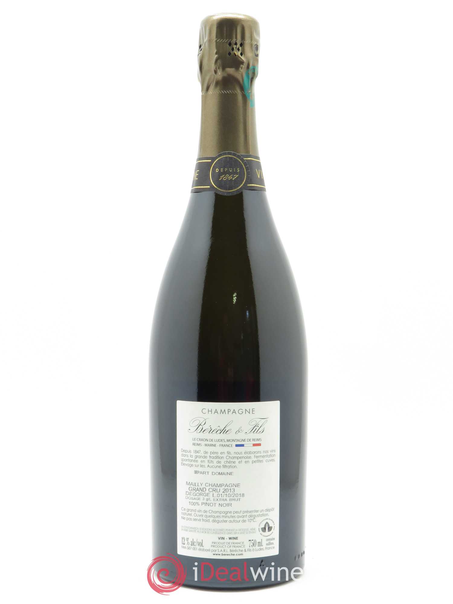 Mailly-Champagne Grand Cru Extra-Brut Bérêche et Fils 2013 - Lot de 1 bouteille - 1