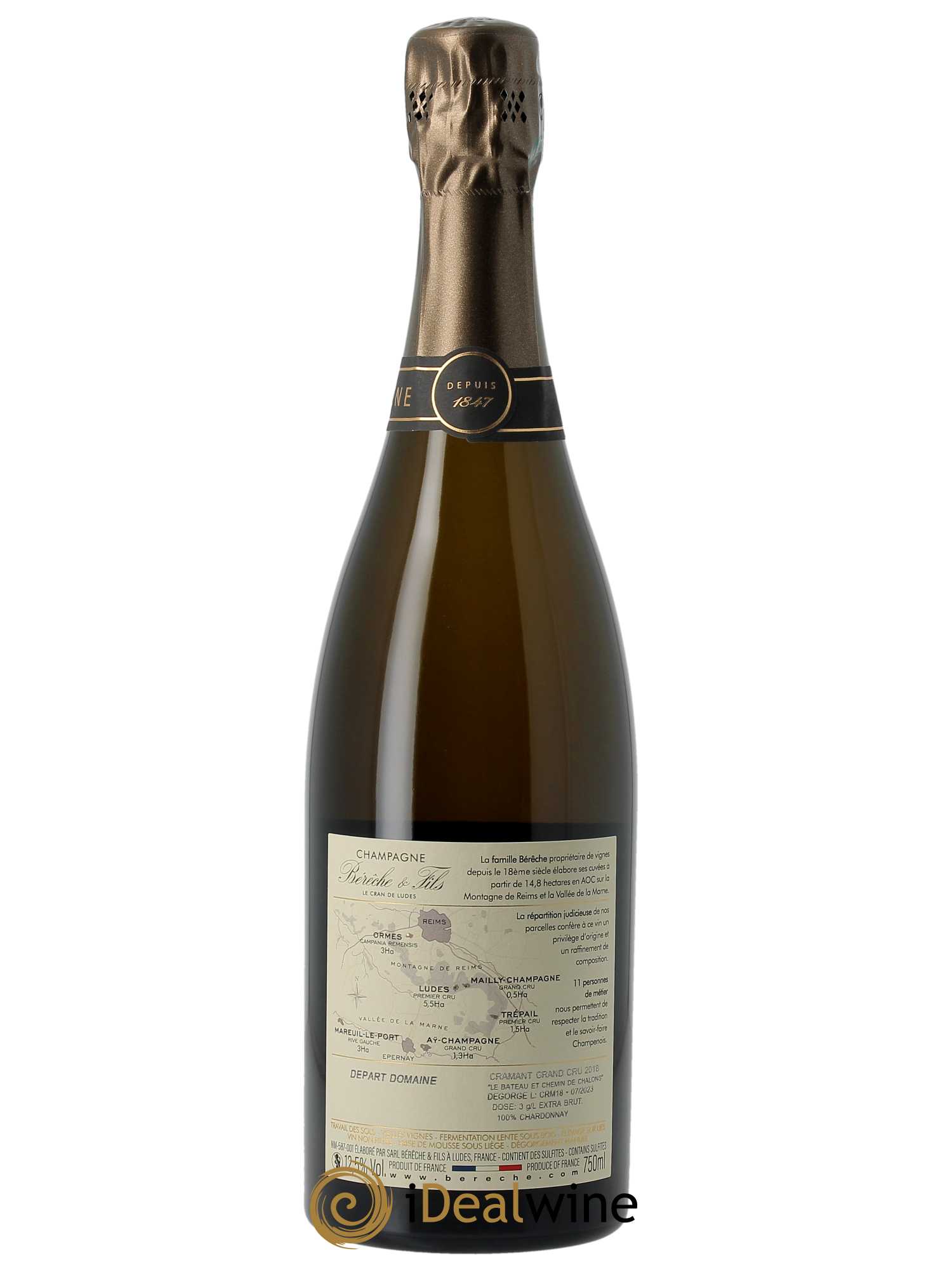 Cramant Grand Cru Extra-Brut Bérêche et Fils 2018 - Lot de 1 bouteille - 1