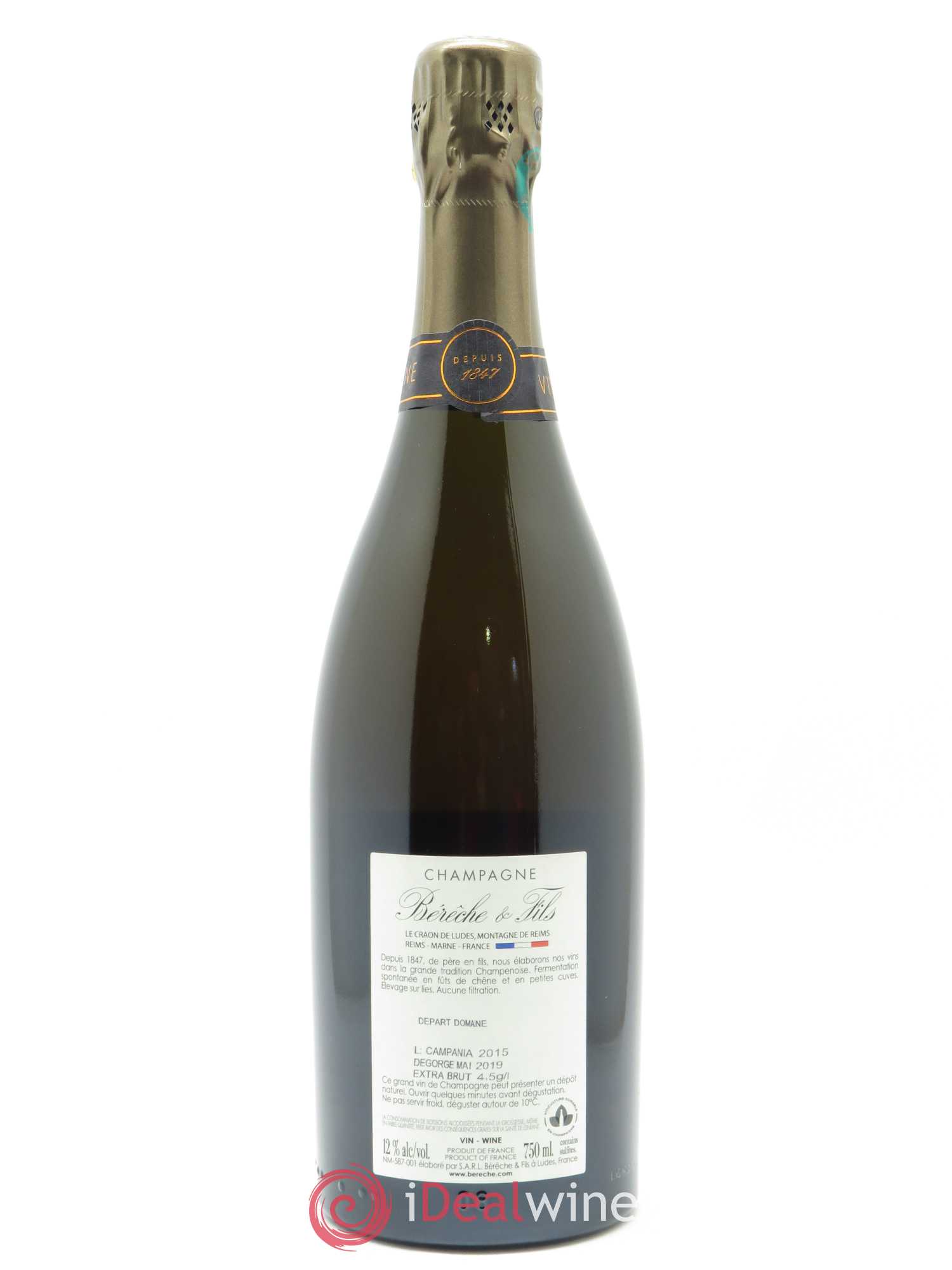 Campania Remensis Extra-Brut Bérêche et Fils 2015 - Lot de 1 bouteille - 1