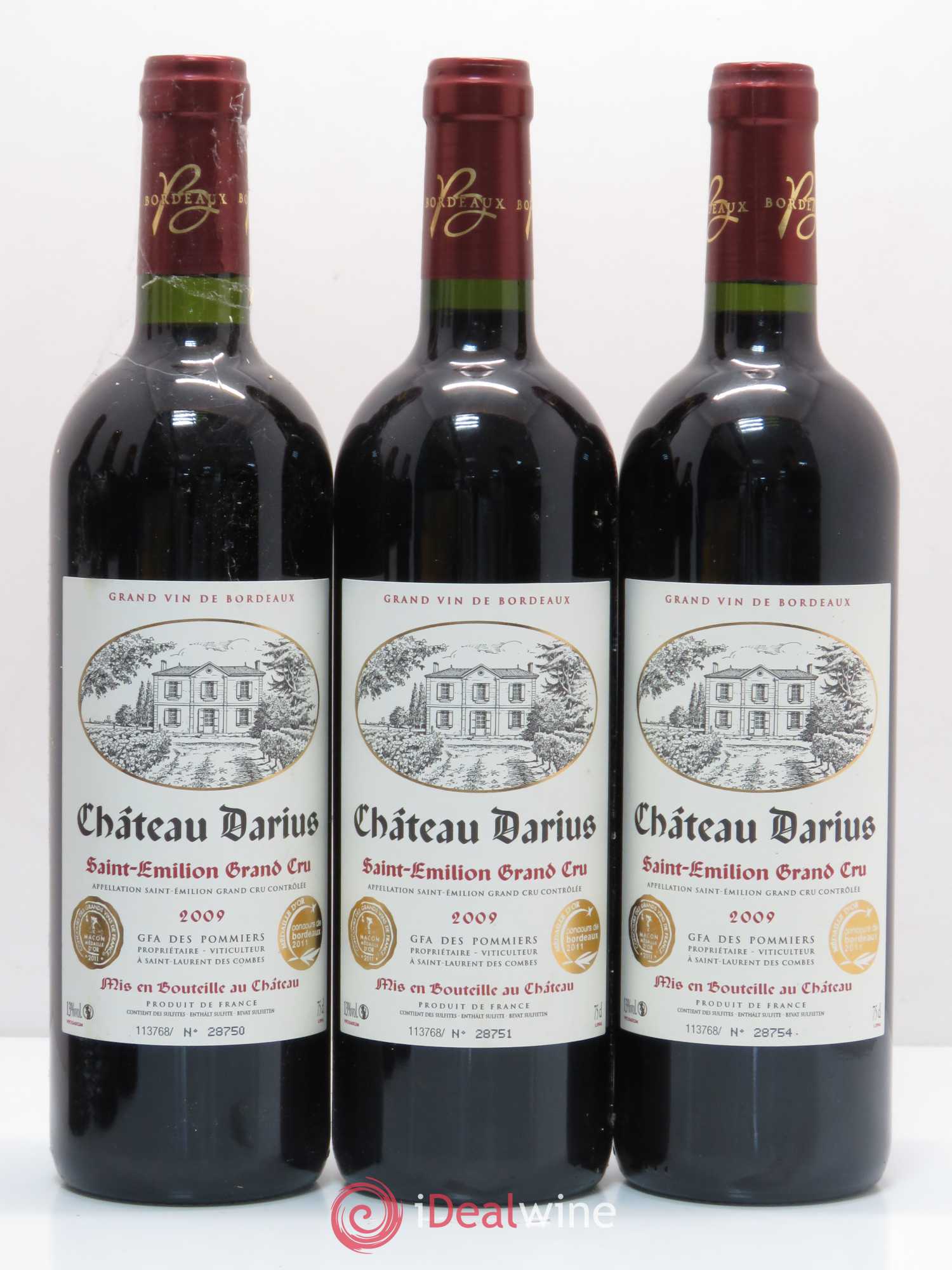 Saint-Émilion Château Darius 2009 - Lot de 6 bouteilles - 1