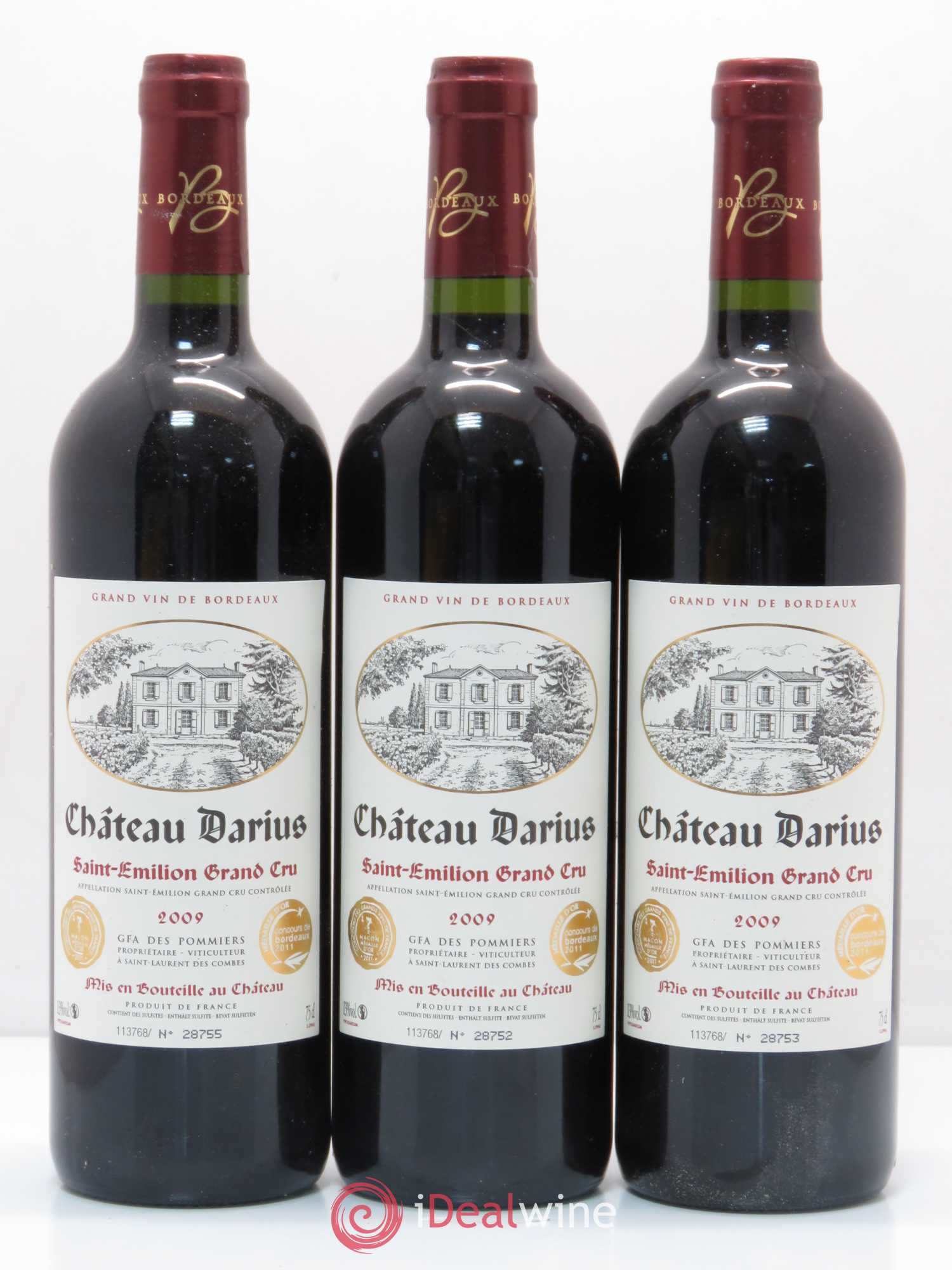 Saint-Émilion Château Darius 2009 - Lot de 6 bouteilles - 2