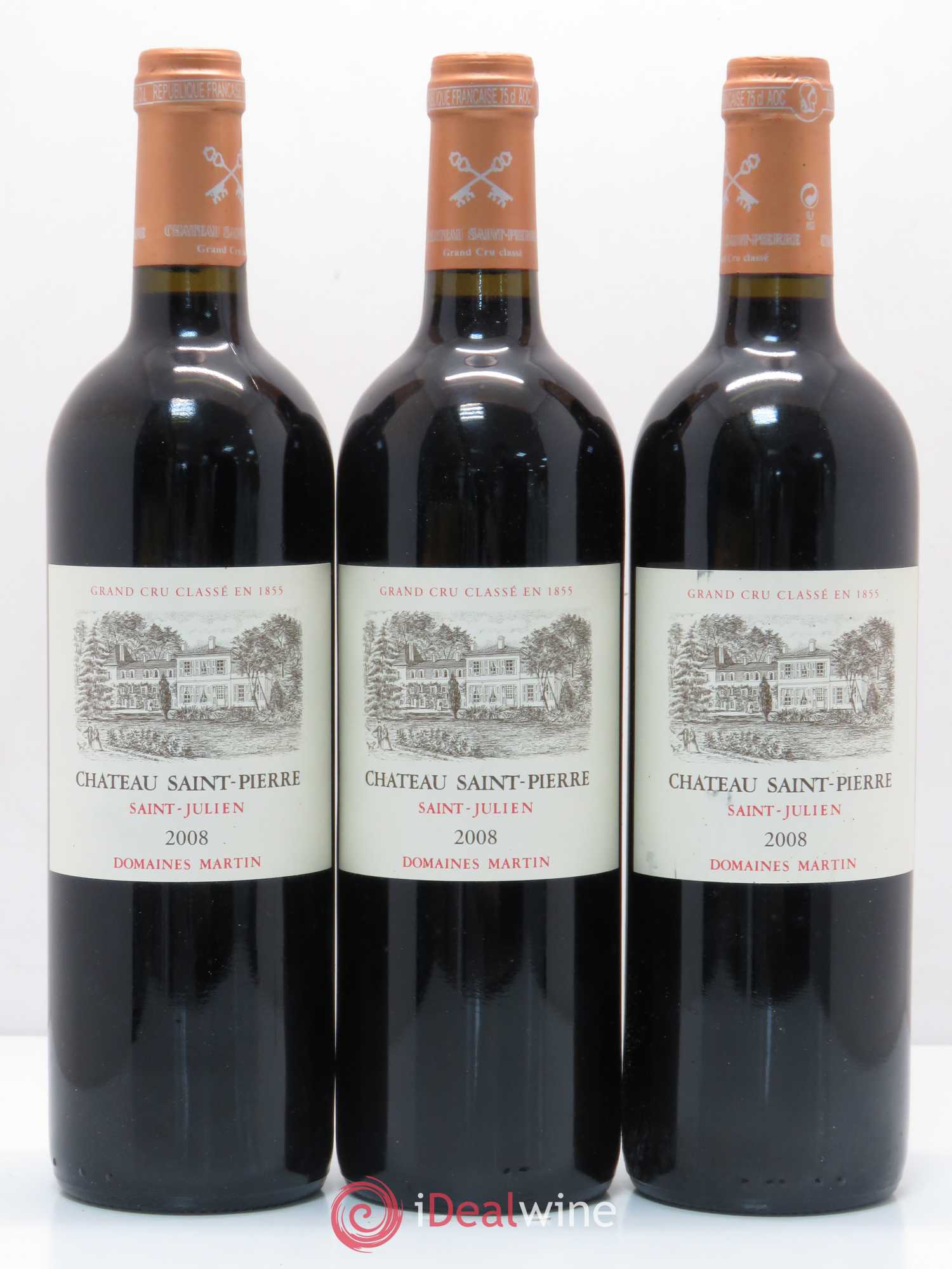 Château Saint-Pierre 4ème Grand Cru Classé 2008 - Lot de 3 bouteilles - 0