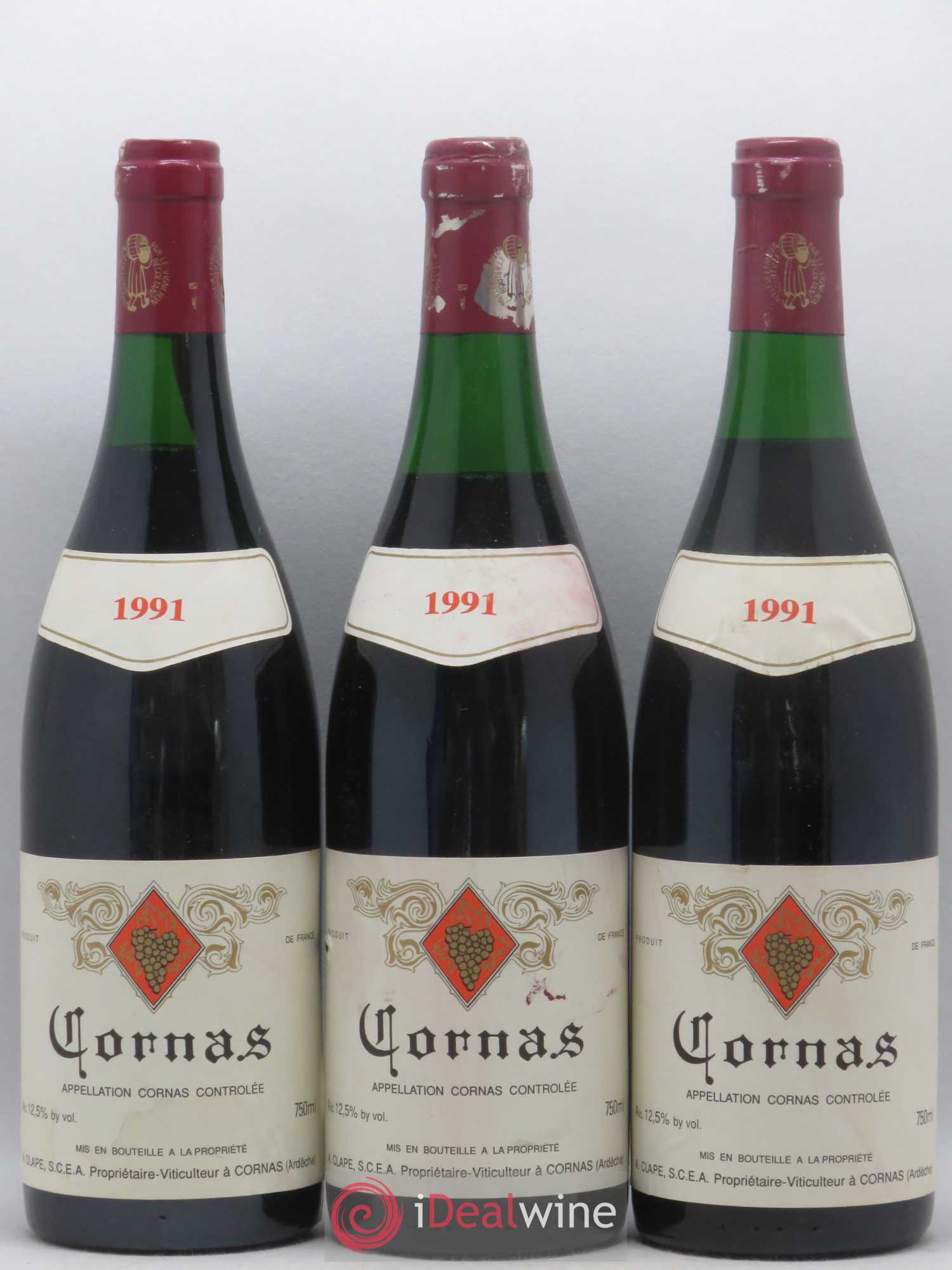Cornas Auguste Clape 1991 - Lot de 3 bouteilles - 0