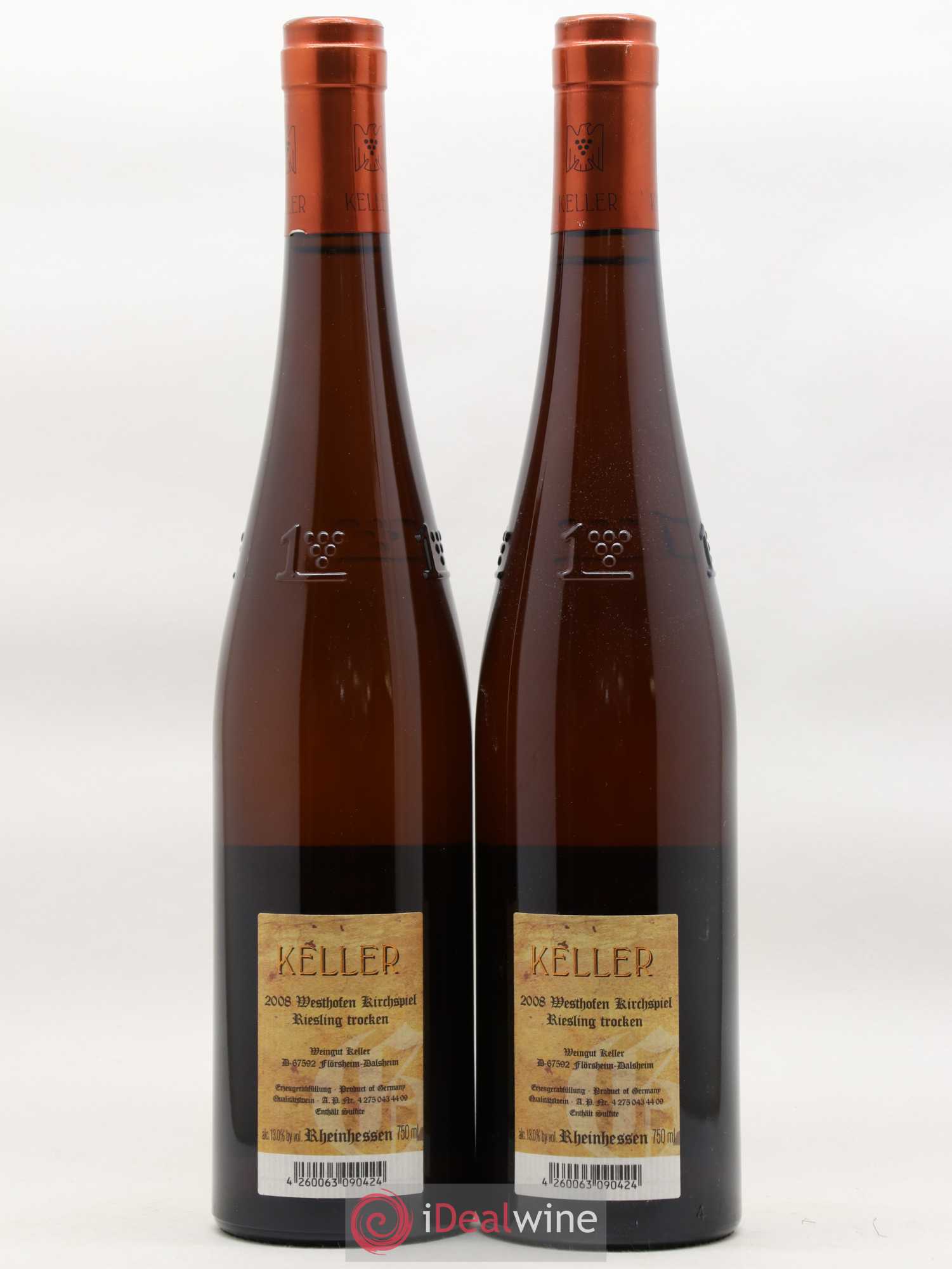 Riesling Trocken Westhofen Kirchspiel Keller 2008 - Lot de 2 bouteilles - 1