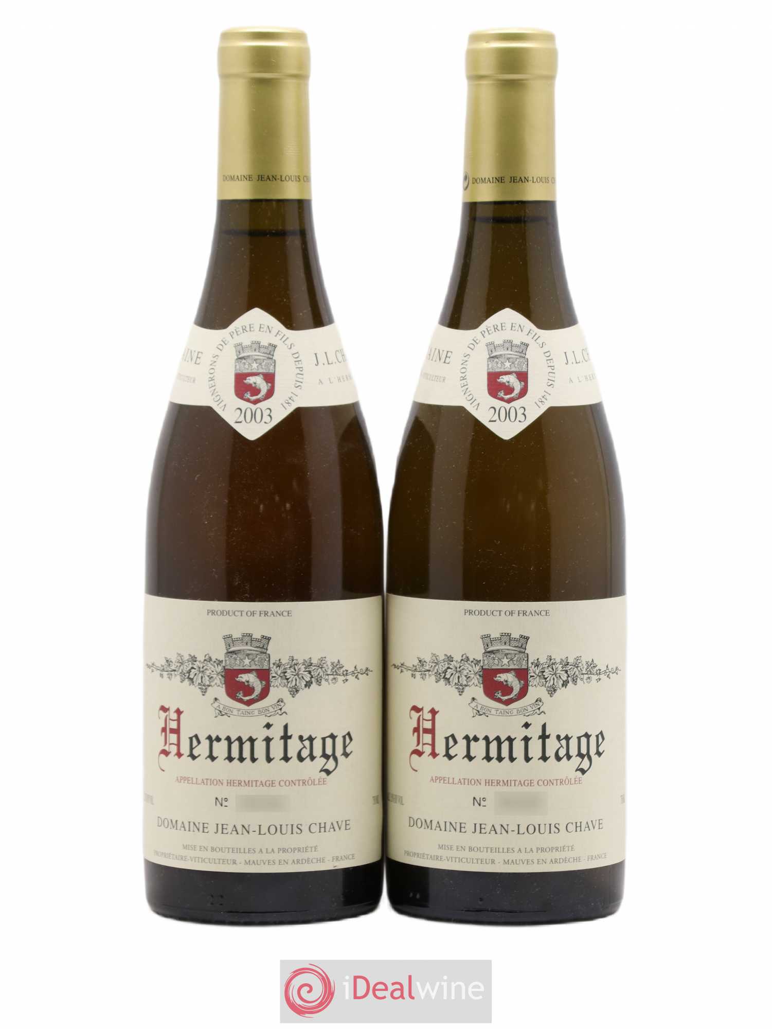Hermitage Jean-Louis Chave 2003 - Lot de 2 bouteilles - 0