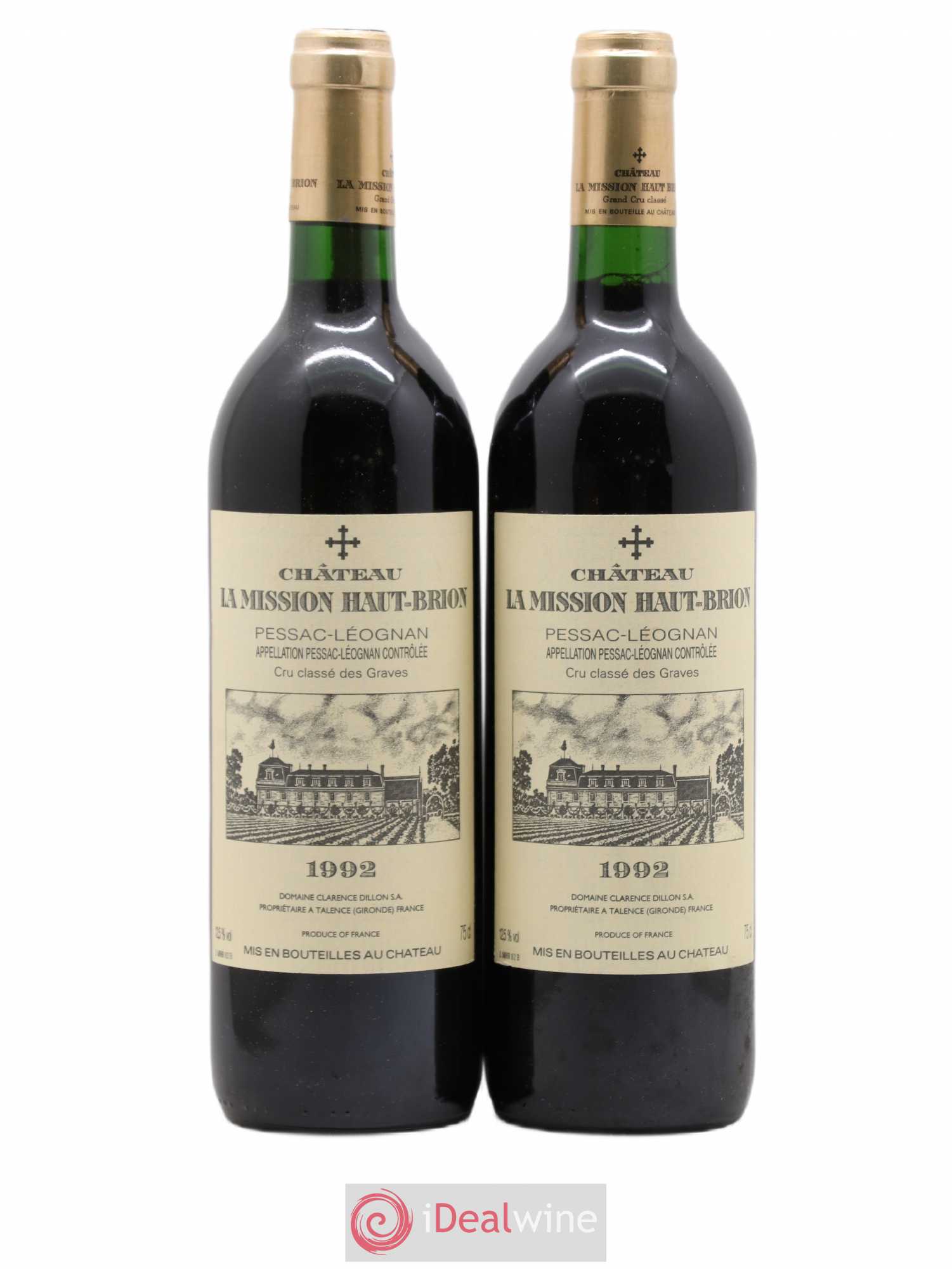 Château la Mission Haut-Brion Cru Classé de Graves 1992 - Lot de 2 bouteilles - 0