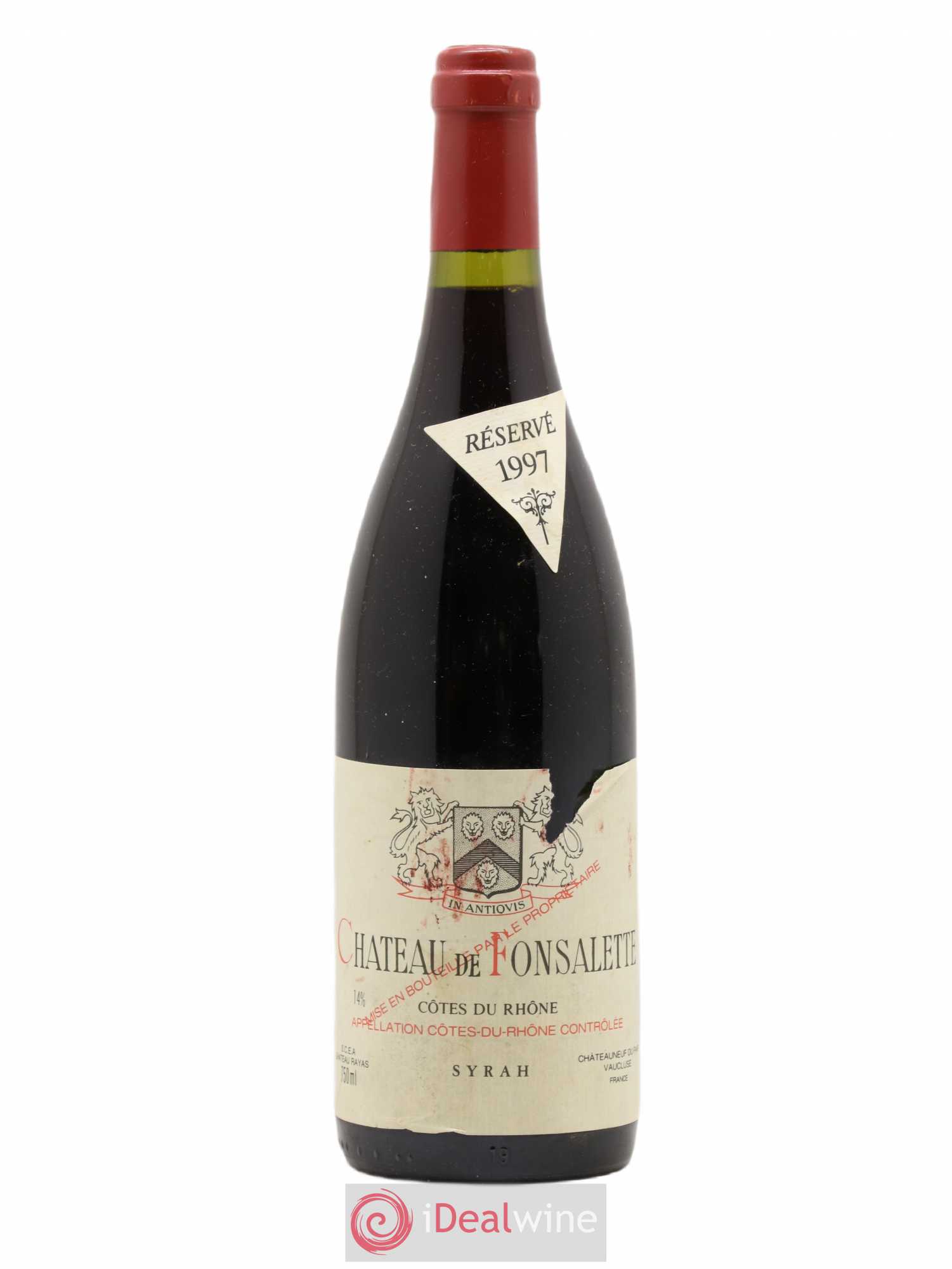 Côtes-du-Rhône Cuvée Syrah Château de Fonsalette 1997 - Lot de 1 bouteille - 0