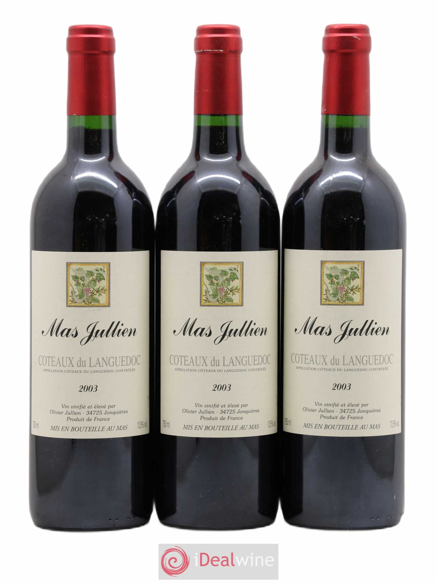 Terrasses du Larzac Mas Jullien Olivier Jullien 2003 - Lot de 3 bouteilles - 0