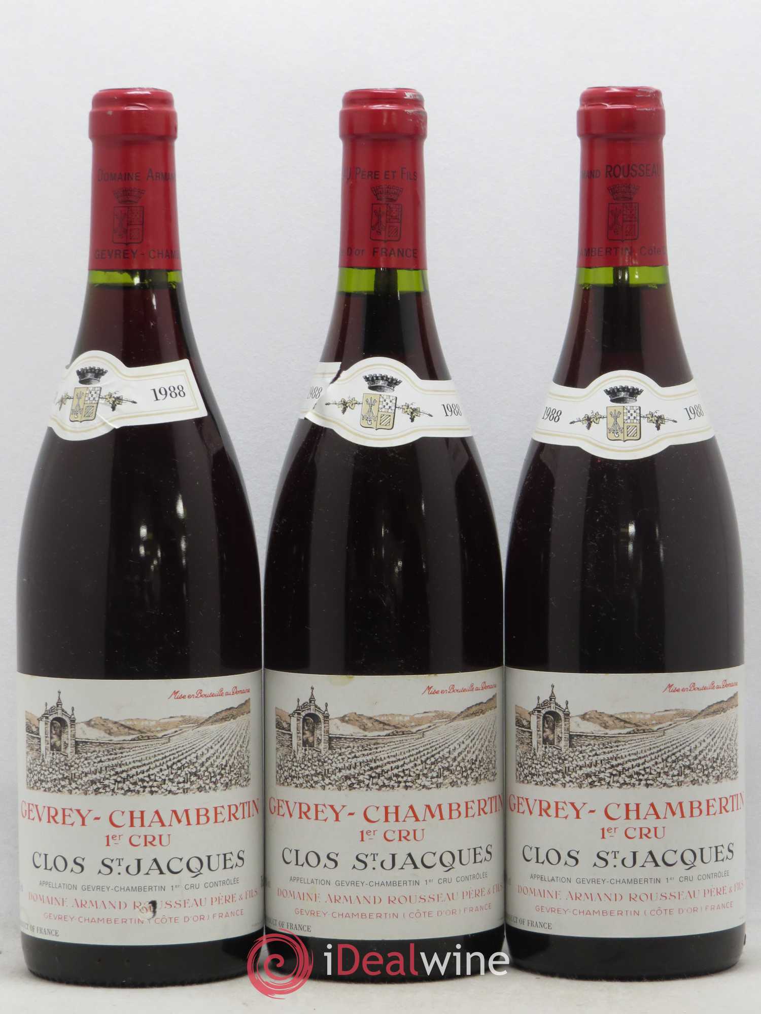 Gevrey-Chambertin 1er Cru Clos Saint-Jacques Armand Rousseau (Domaine) 1988 - Lot de 3 bouteilles - 0