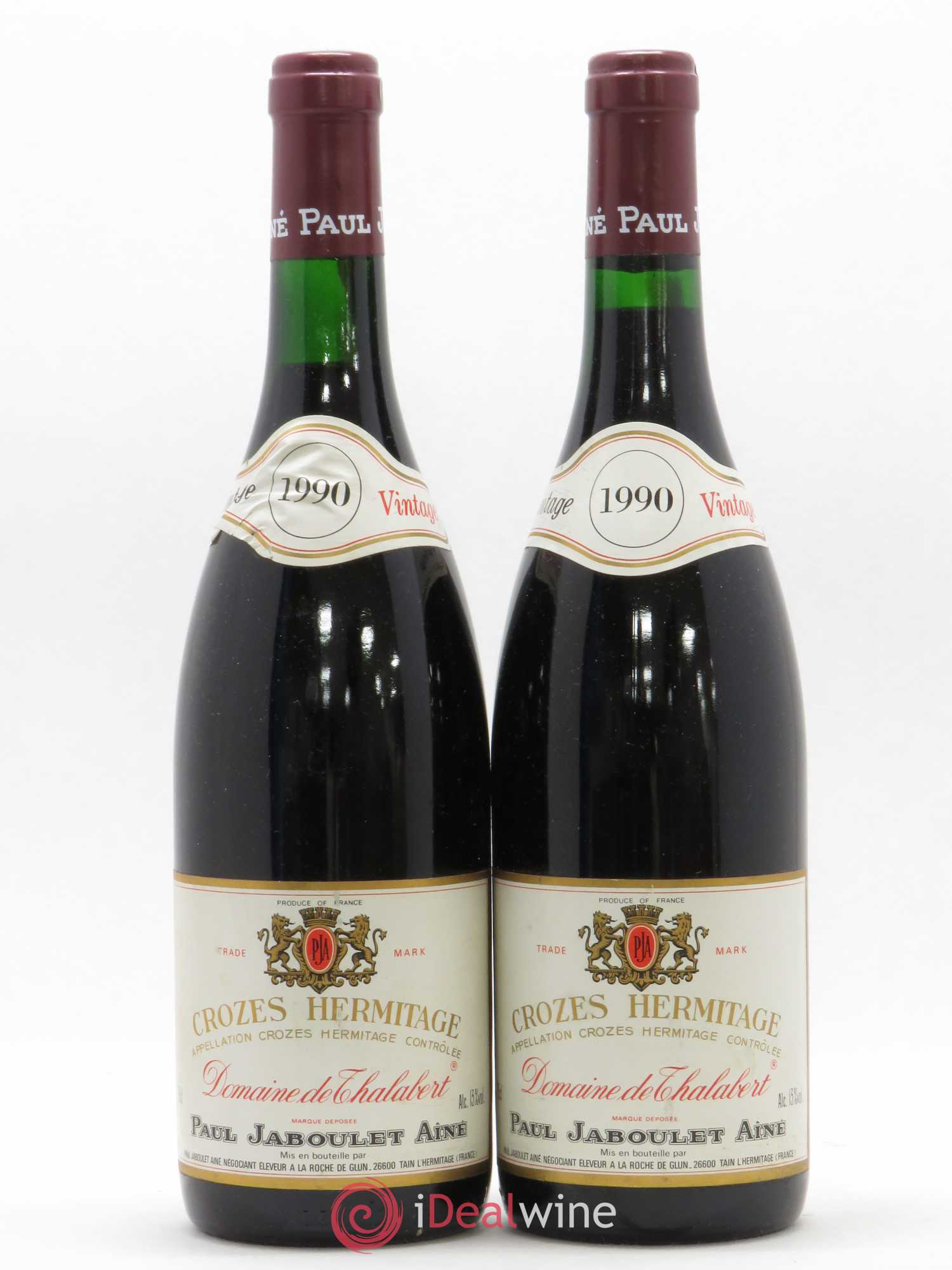 Crozes-Hermitage Domaine de Thalabert Paul Jaboulet Ainé 1990 - Lot de 2 bouteilles - 0