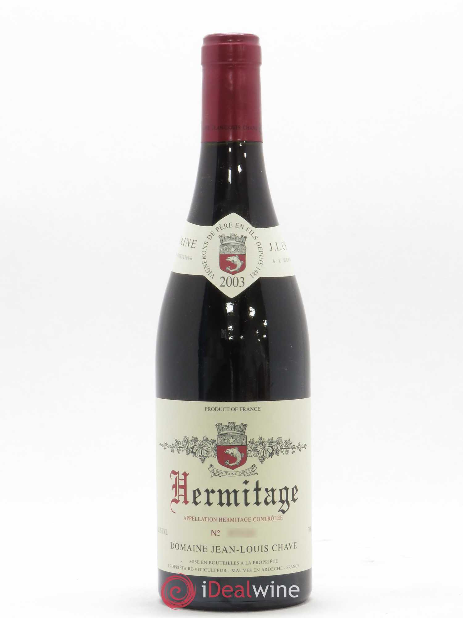 Hermitage Jean-Louis Chave 2003 - Lot de 1 bouteille - 0