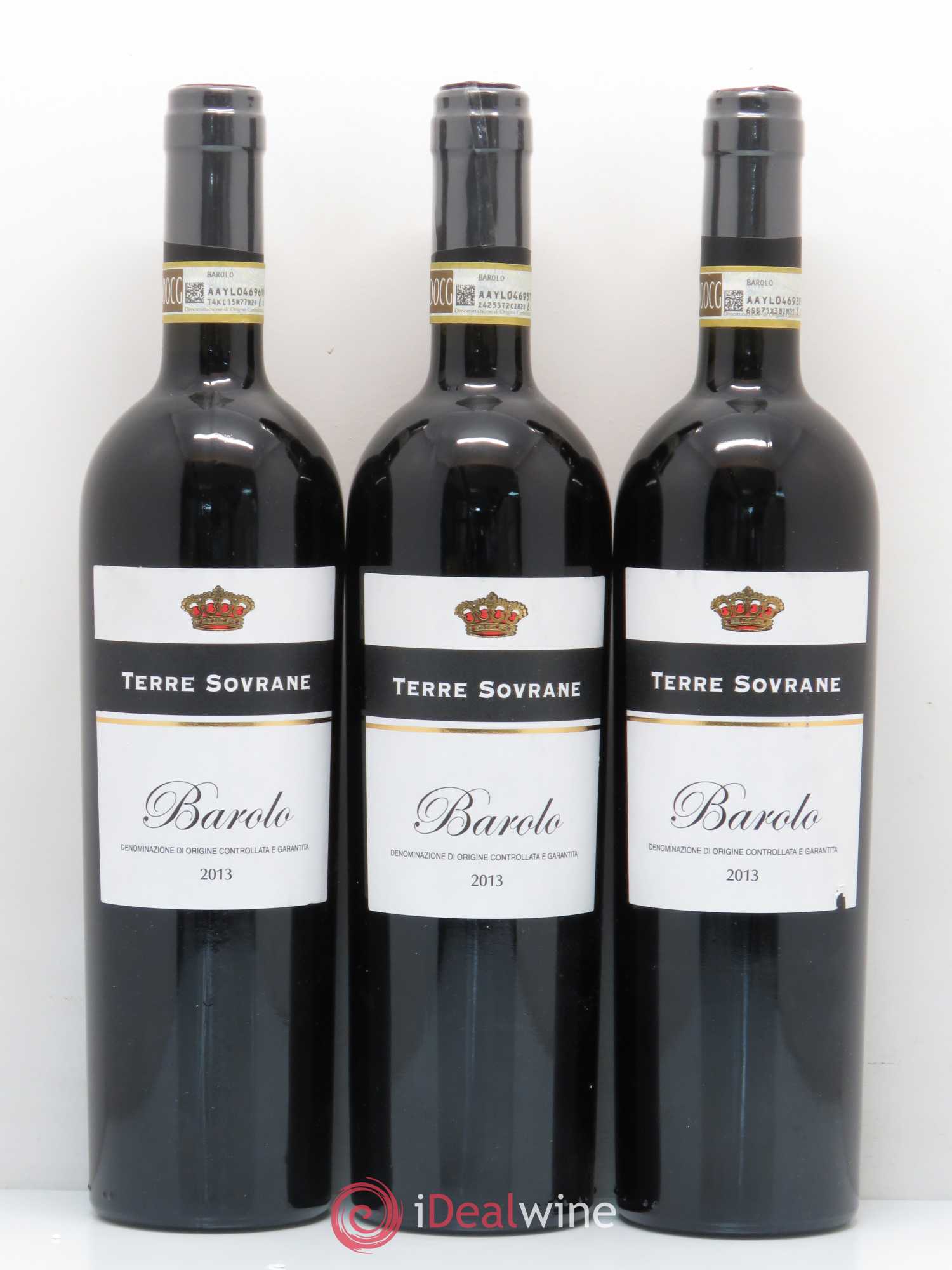 Barolo Terre Sovrane (sans prix de réserve) 2013 - Posten von 3 Flaschen - 0