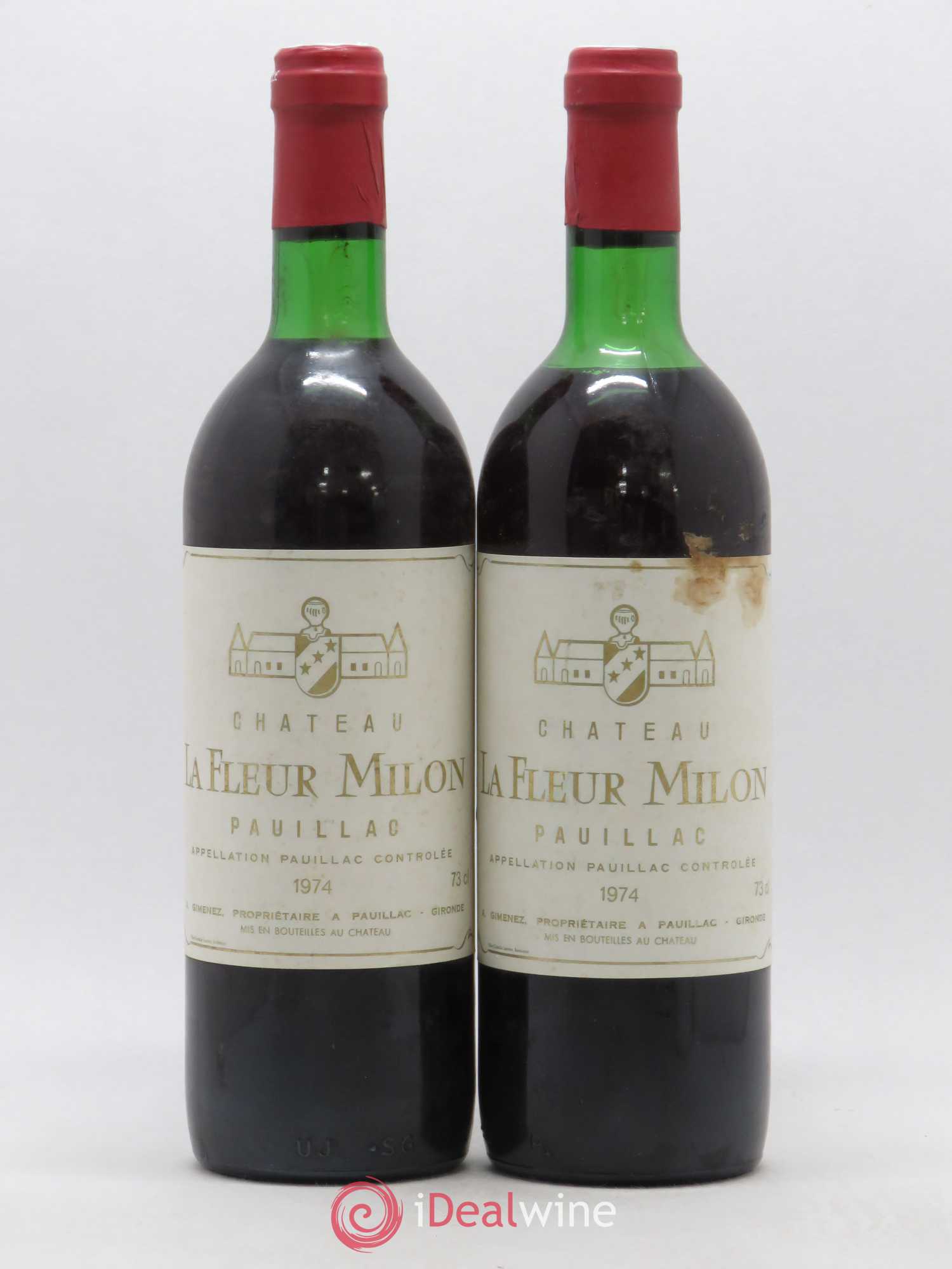 Château la Fleur Milon Cru Bourgeois 1974 - Lot de 2 bouteilles - 0