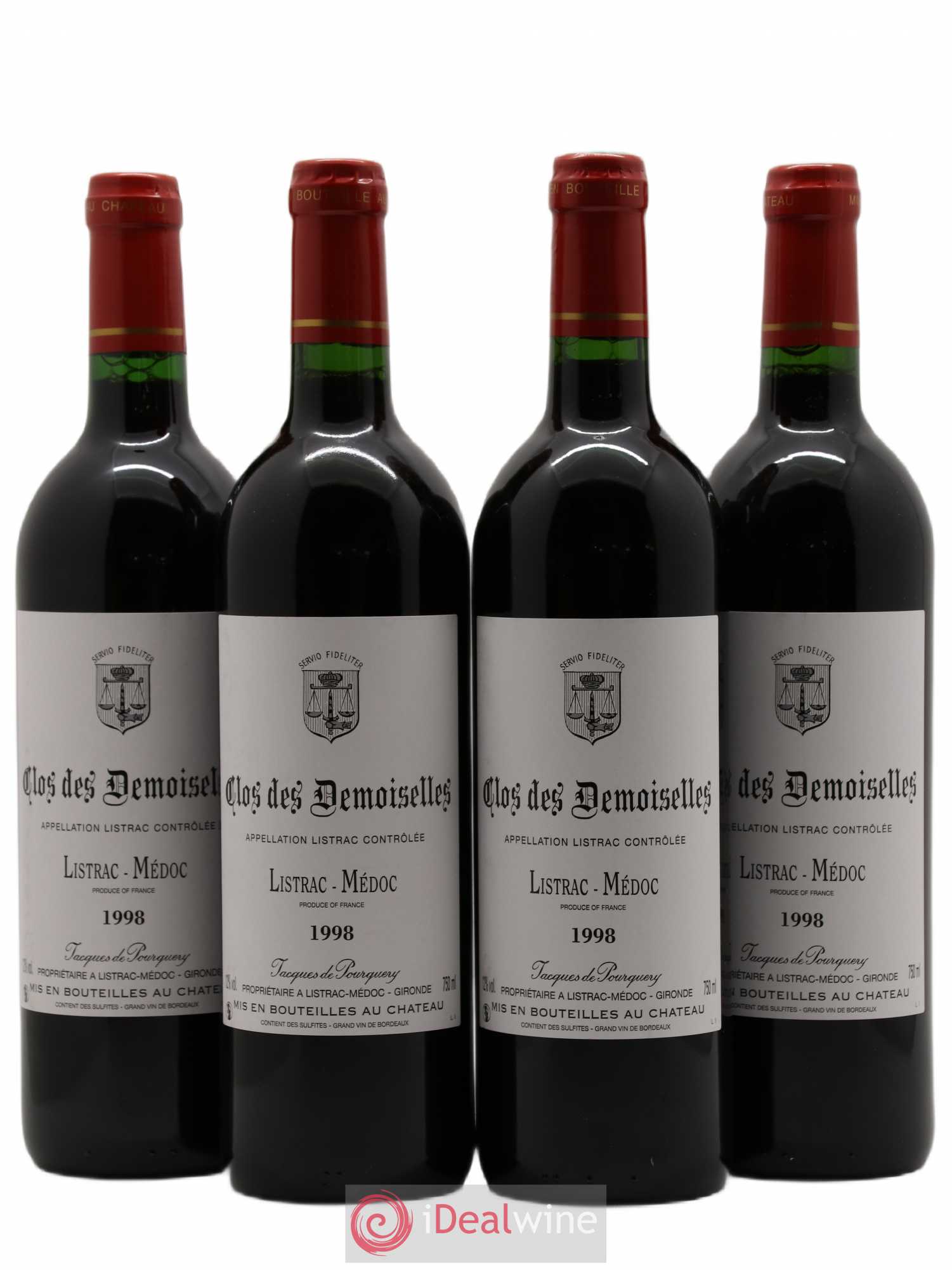 Listrac Clos des demoiselles 1998 - Posten von 4 Flaschen - 0