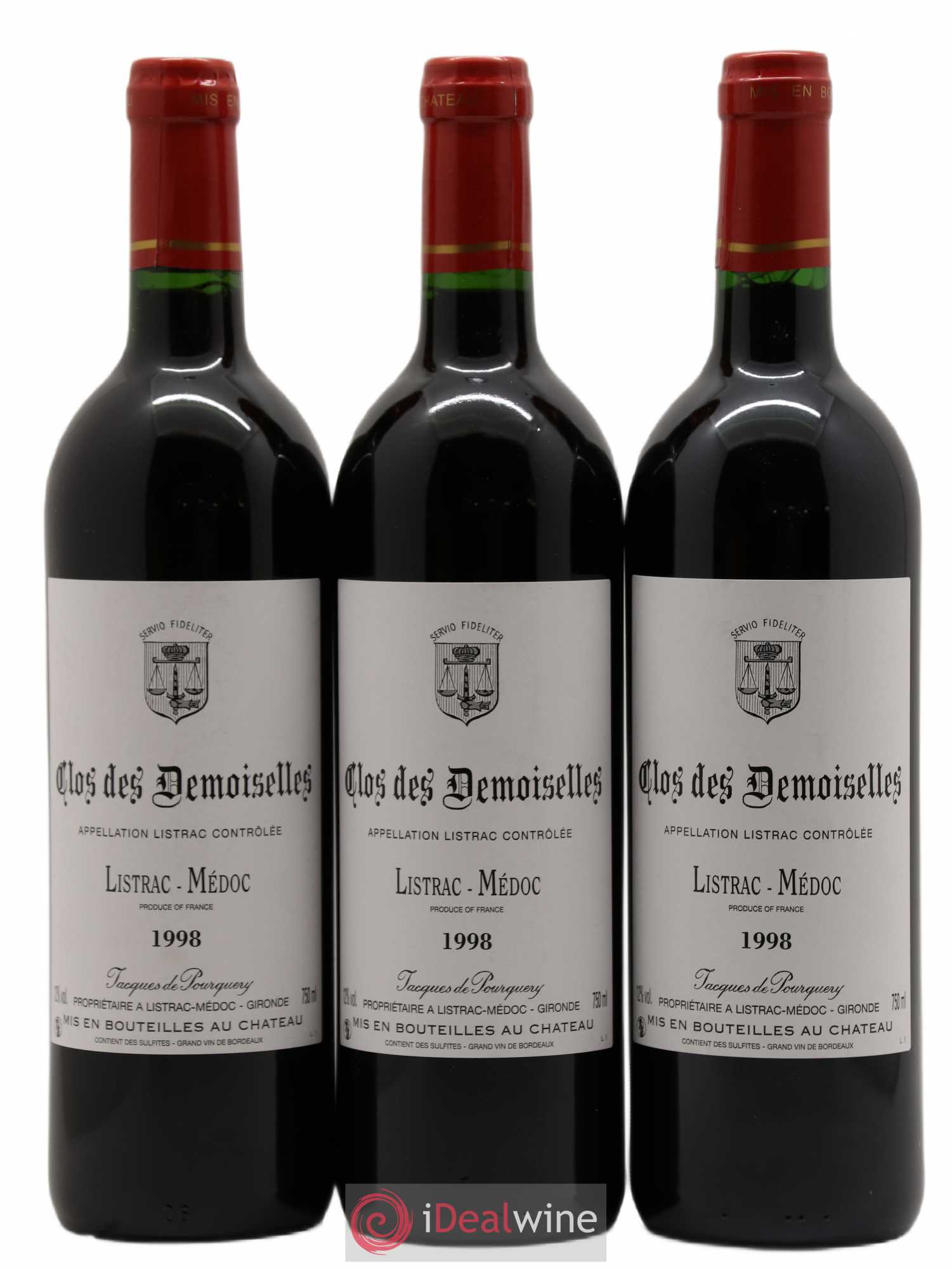 Listrac Clos des demoiselles 1998 - Posten von 3 Flaschen - 0