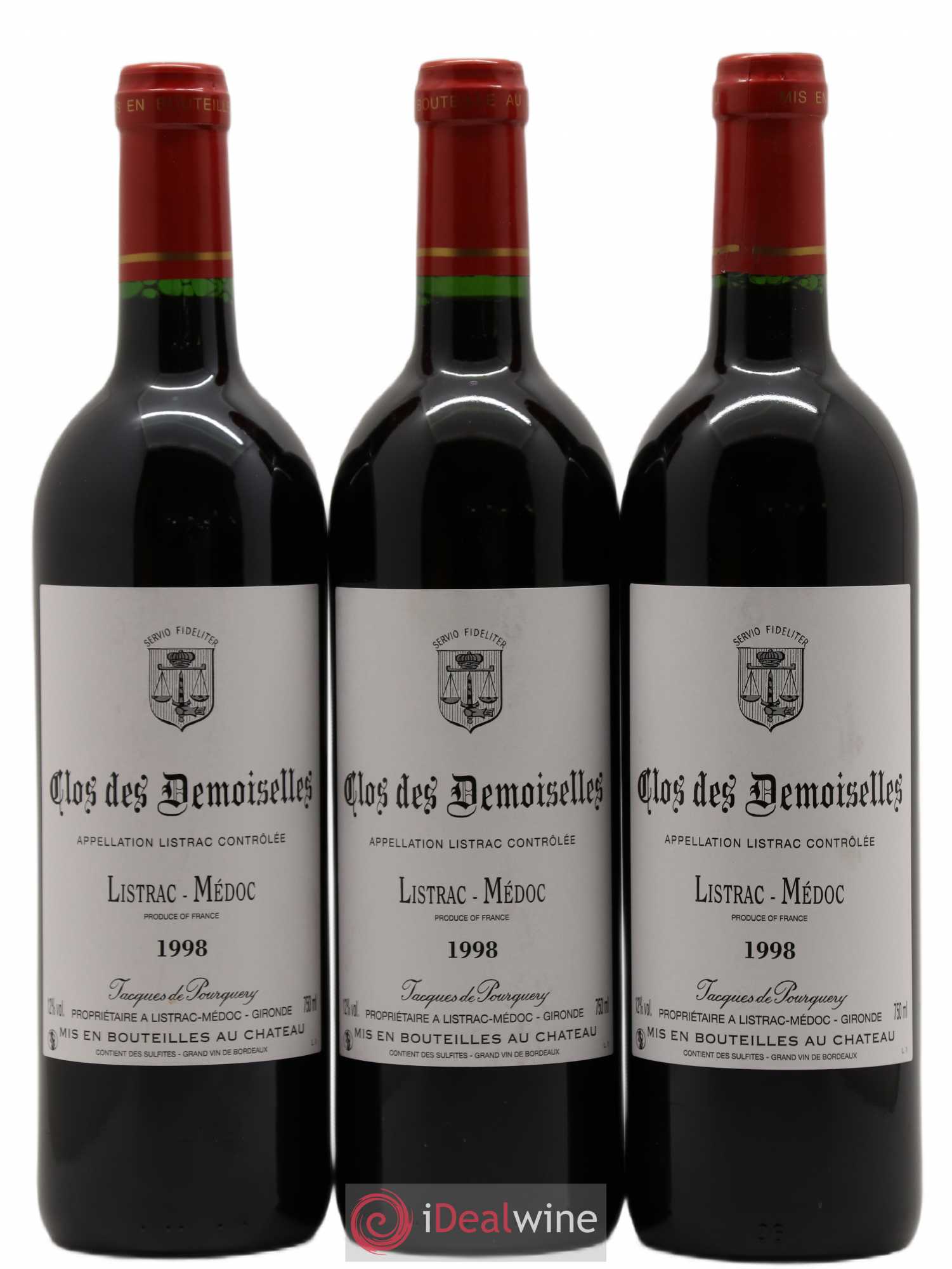 Listrac Clos des demoiselles 1998 - Posten von 3 Flaschen - 0