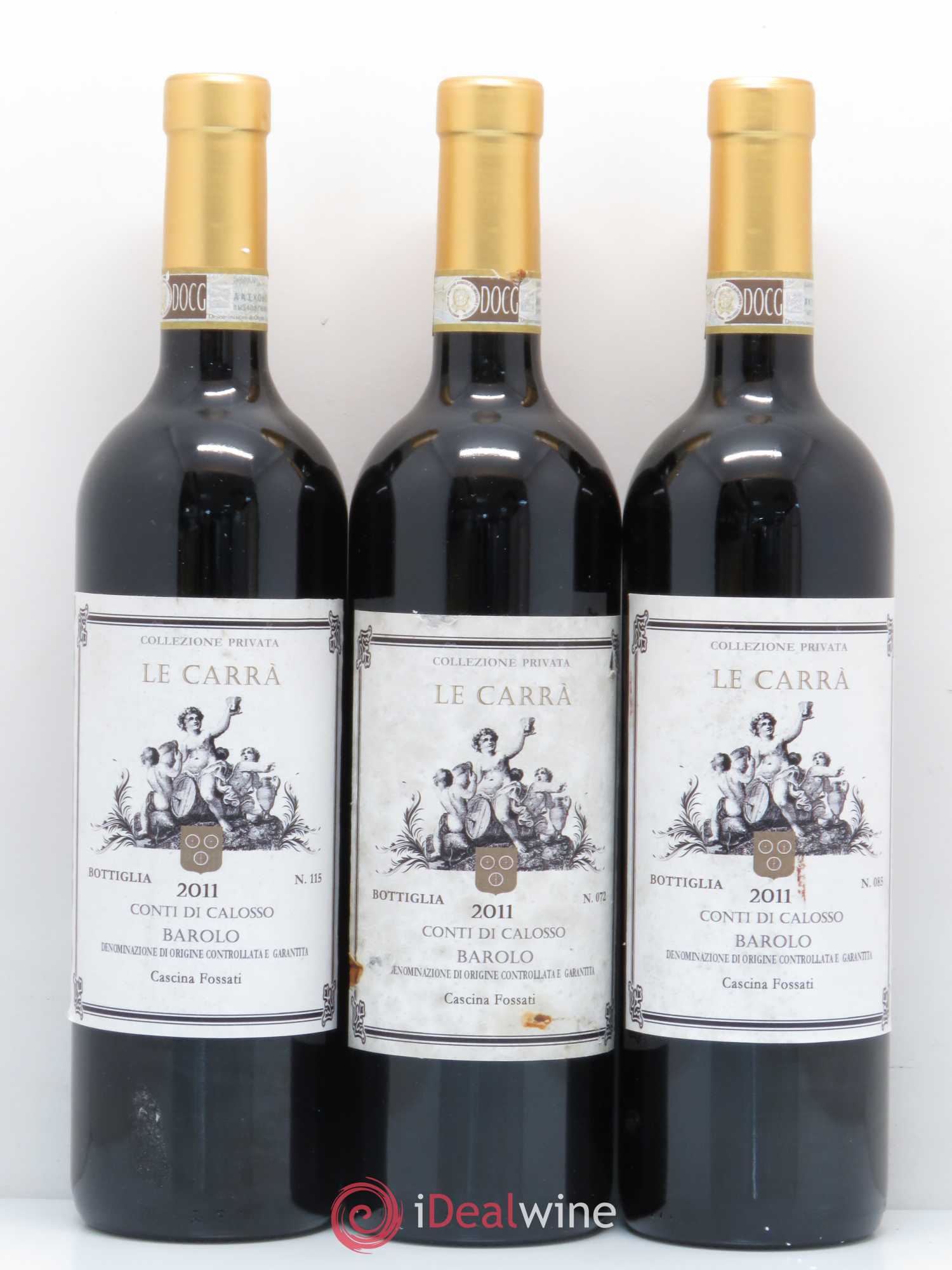 Barolo Le Carrà Conti di Calosso Cascina Fossati (sans prix de réserve) 2011 - Posten von 3 Flaschen - 0