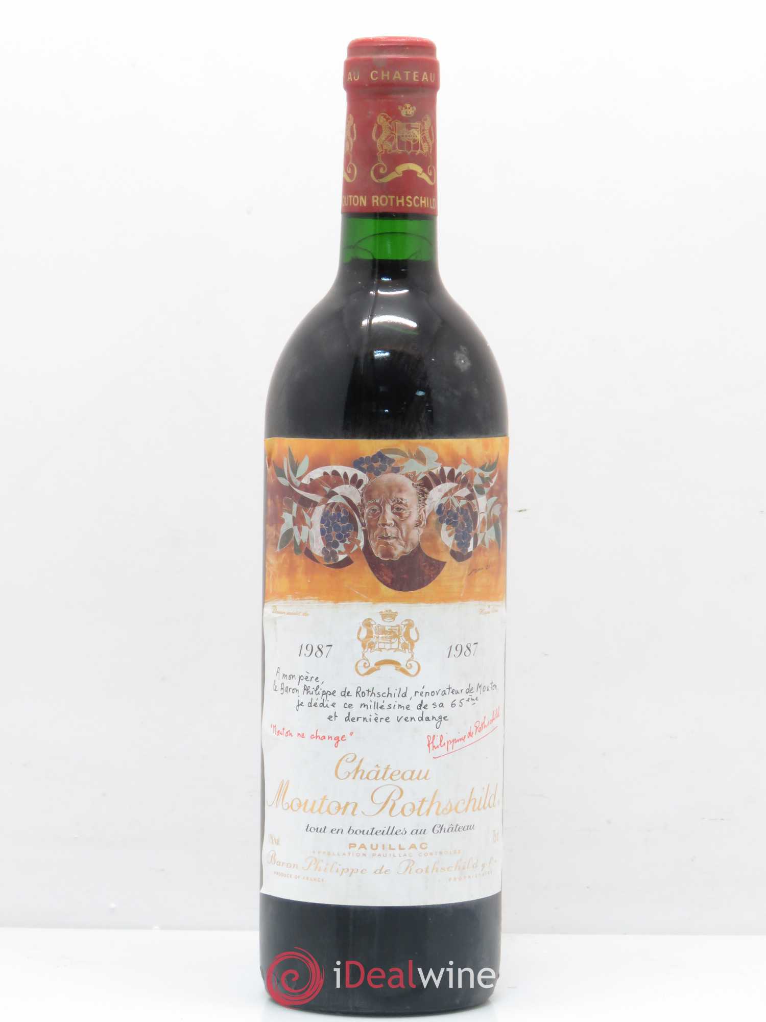 Château Mouton Rothschild 1er Grand Cru Classé 1987 - Lot de 1 bouteille - 0