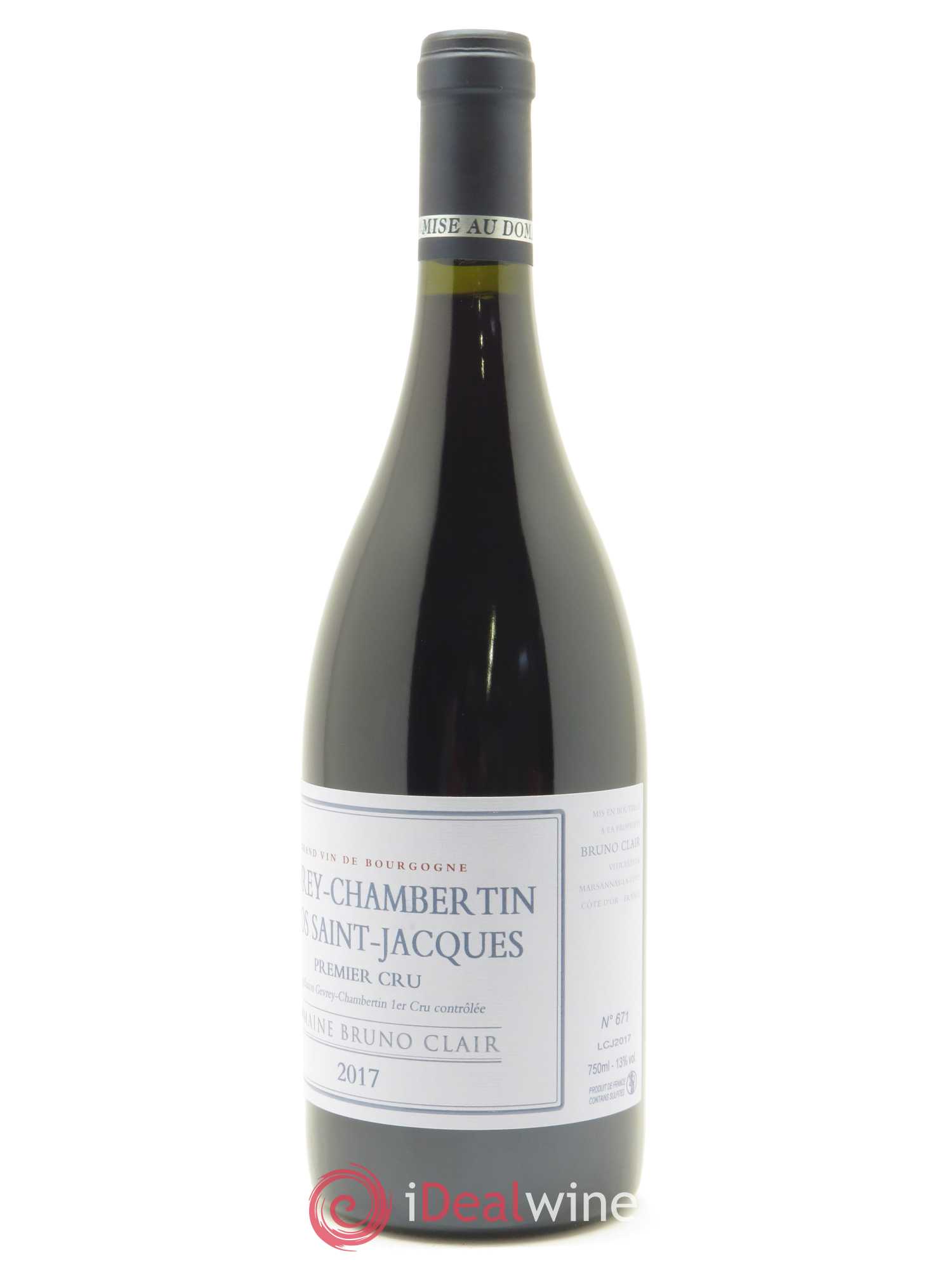 Gevrey-Chambertin 1er Cru Clos Saint-Jacques Bruno Clair (Domaine) 2017 - Lot de 1 bouteille - 1
