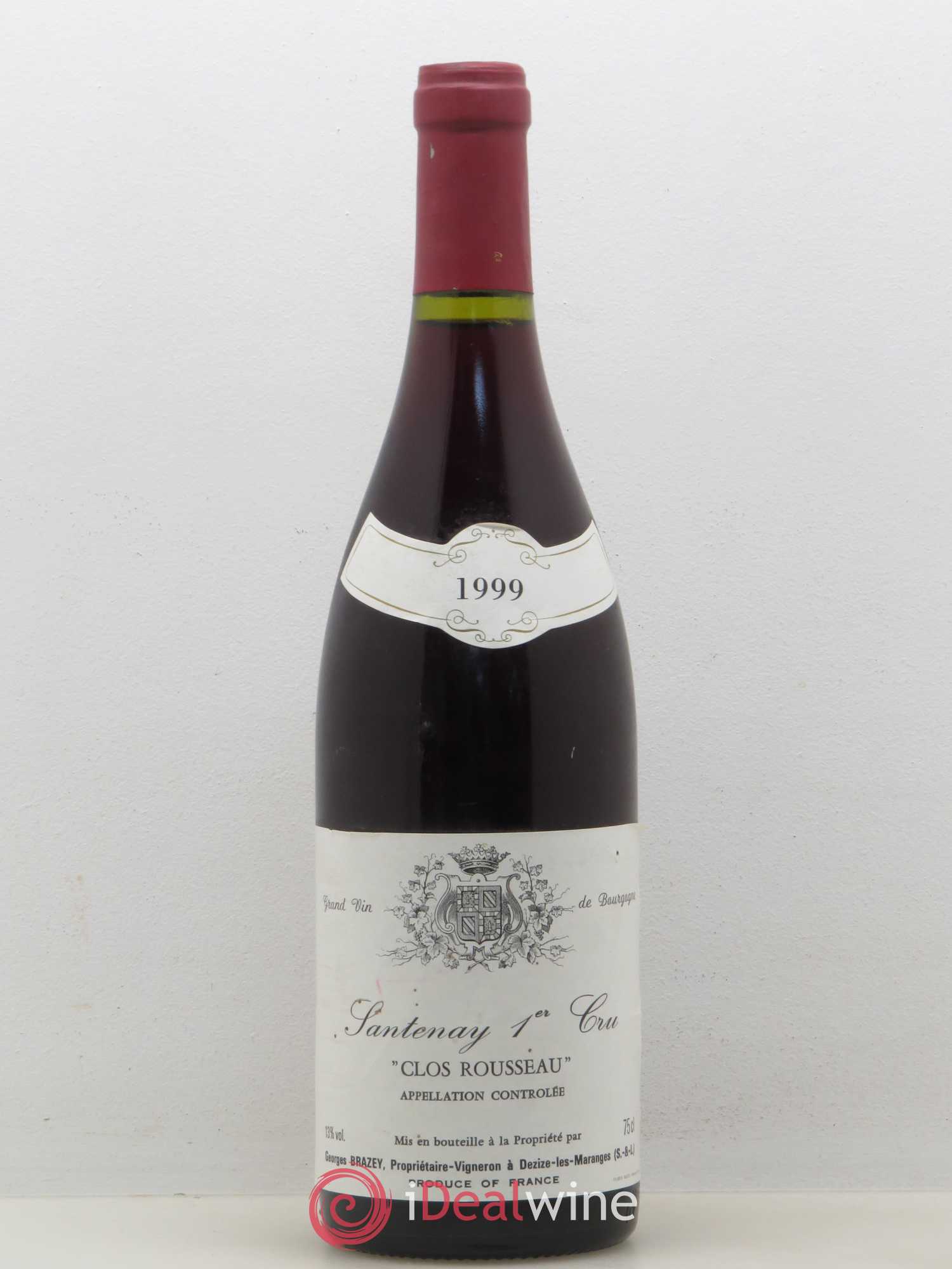 Santenay 1er Cru Clos Rousseau Georges Brazey 1999 - Lot de 1 bouteille - 0