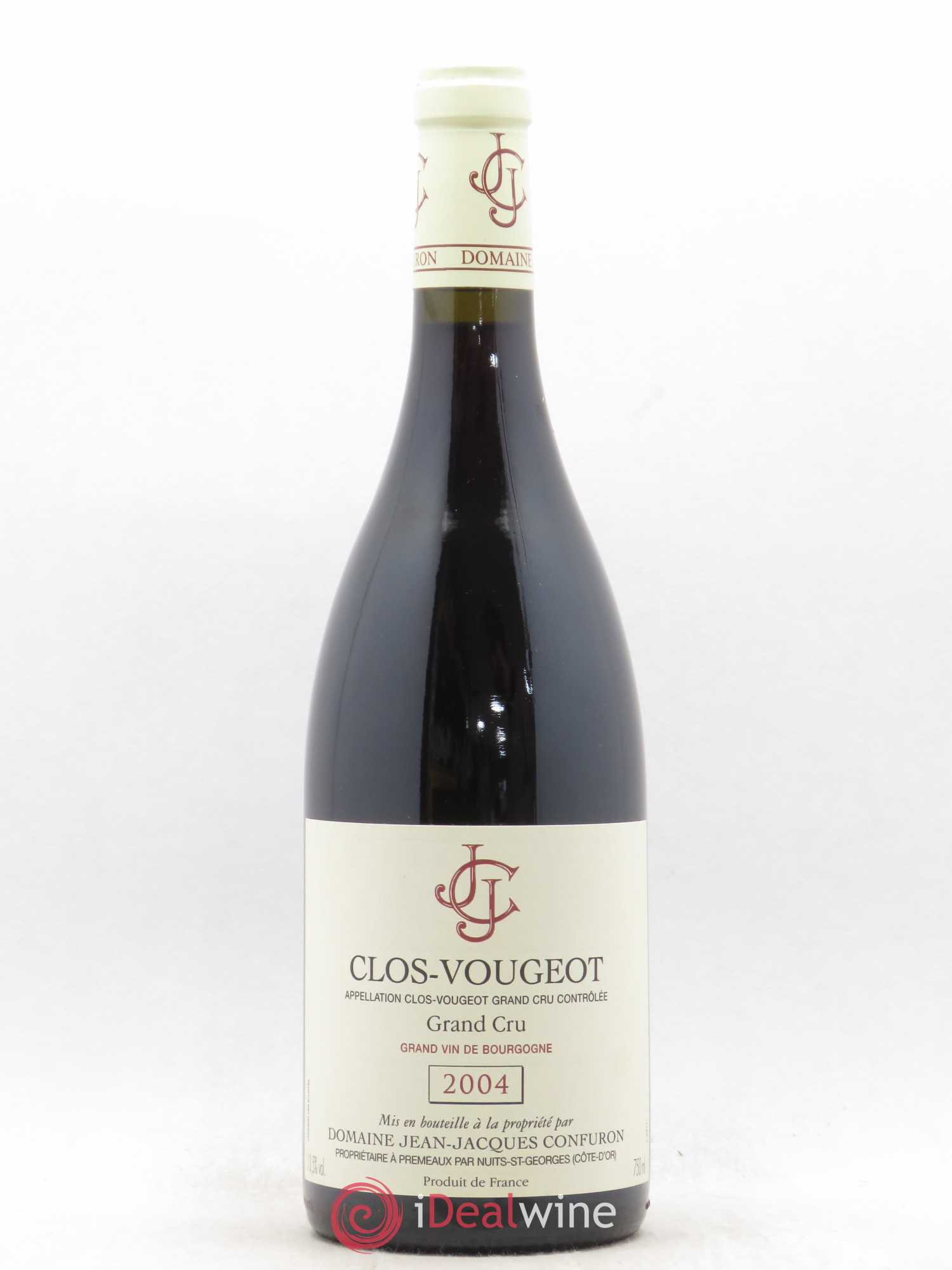 Clos de Vougeot Grand Cru Jean-Jacques Confuron 2004 - Lot de 1 bouteille - 0