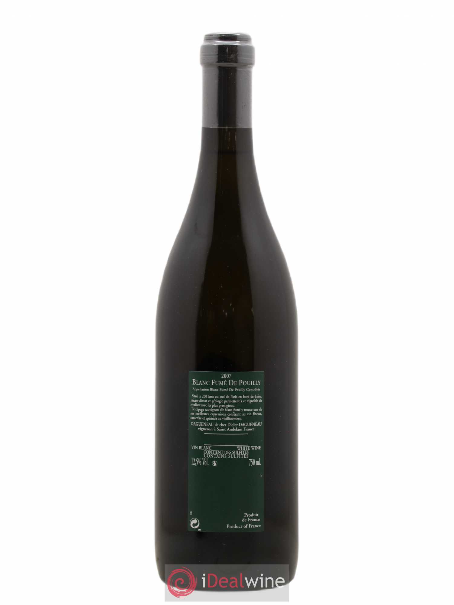 Vin de France (anciennement Pouilly-Fumé) Silex Dagueneau (Domaine Didier - Louis-Benjamin) 2007 - Lot de 1 bouteille - 1