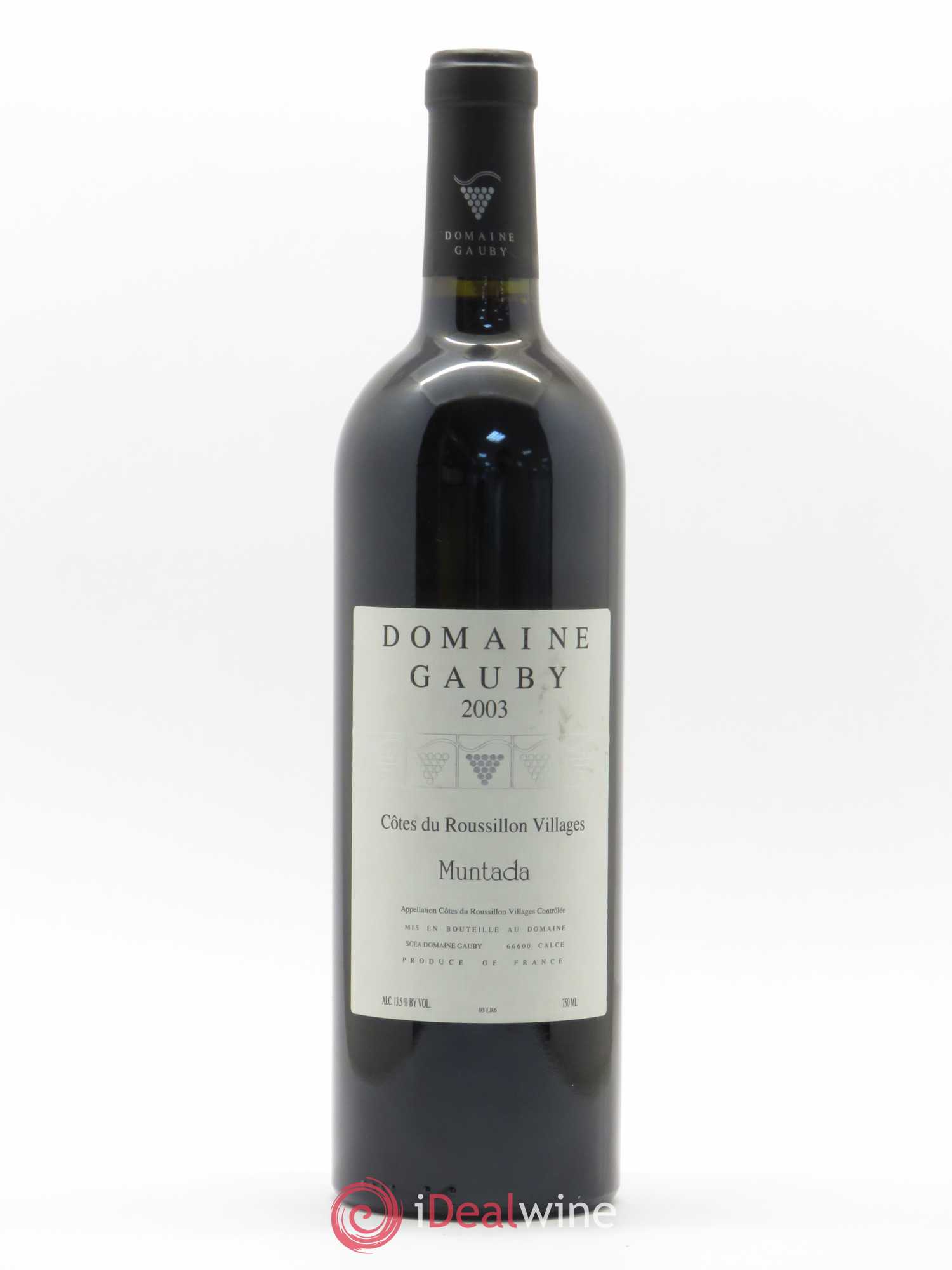 Côtes Catalanes (anciennement Côtes du Roussillon Villages) La Muntada Gauby (Domaine) 2003 - Lot de 1 bouteille - 0