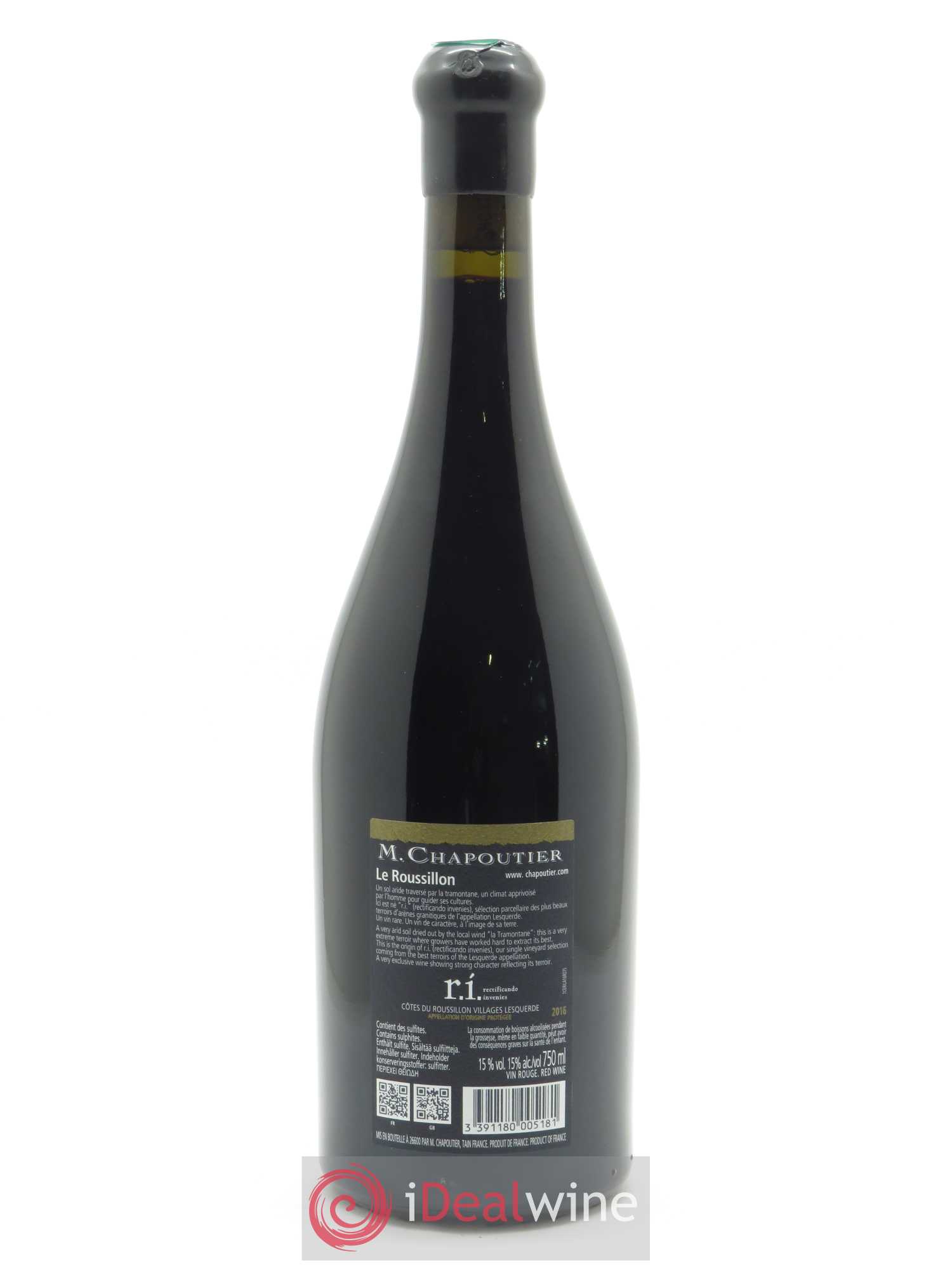 Côtes-du-Roussillon Villages Lesquerde Bila-Haut (Domaine)  R.I Rectificando Invenies Chapoutier 2016 - Lot de 1 bouteille - 1