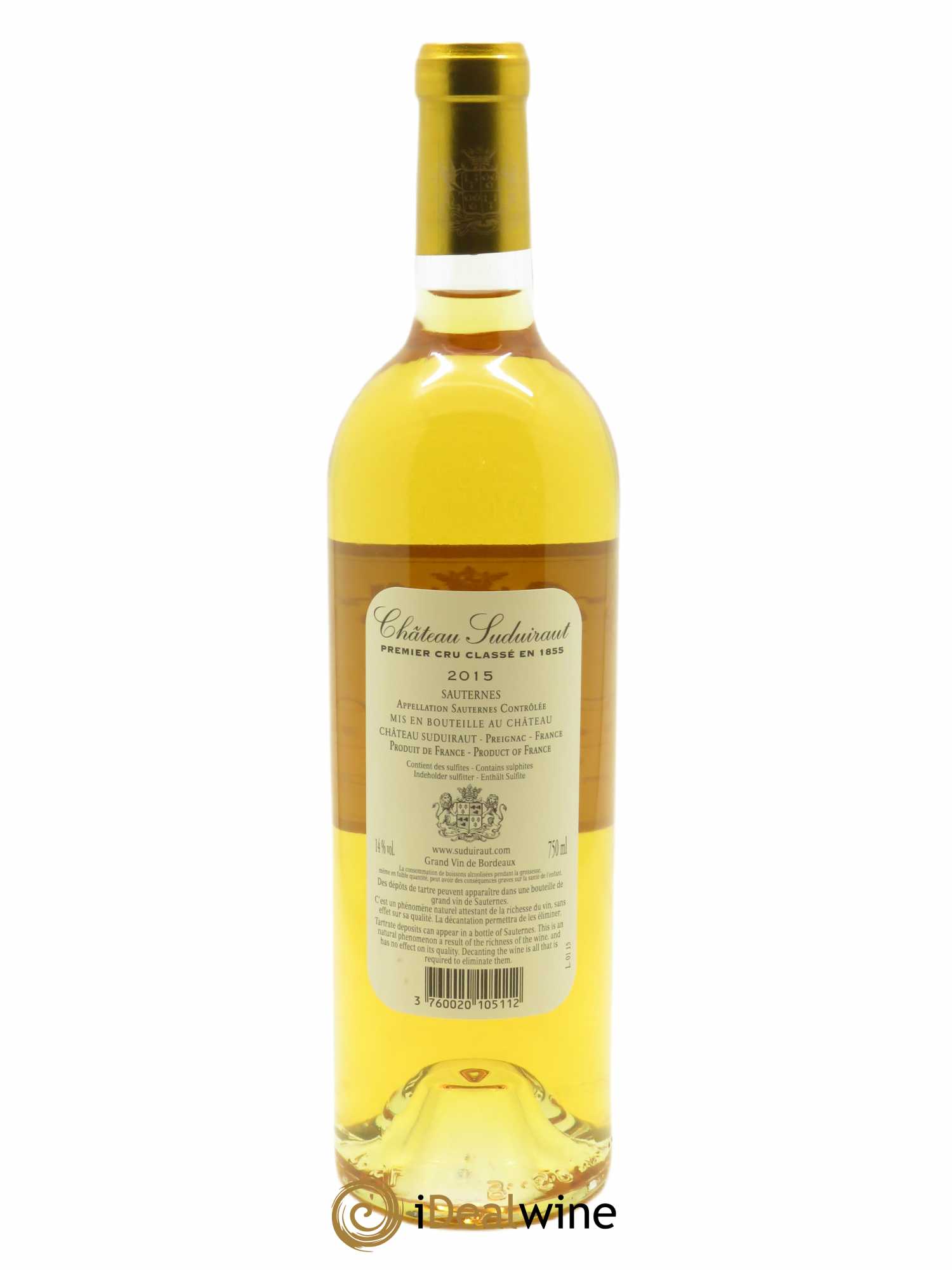 Château Suduiraut 1er Grand Cru Classé 2015 - Lot de 1 bouteille - 1