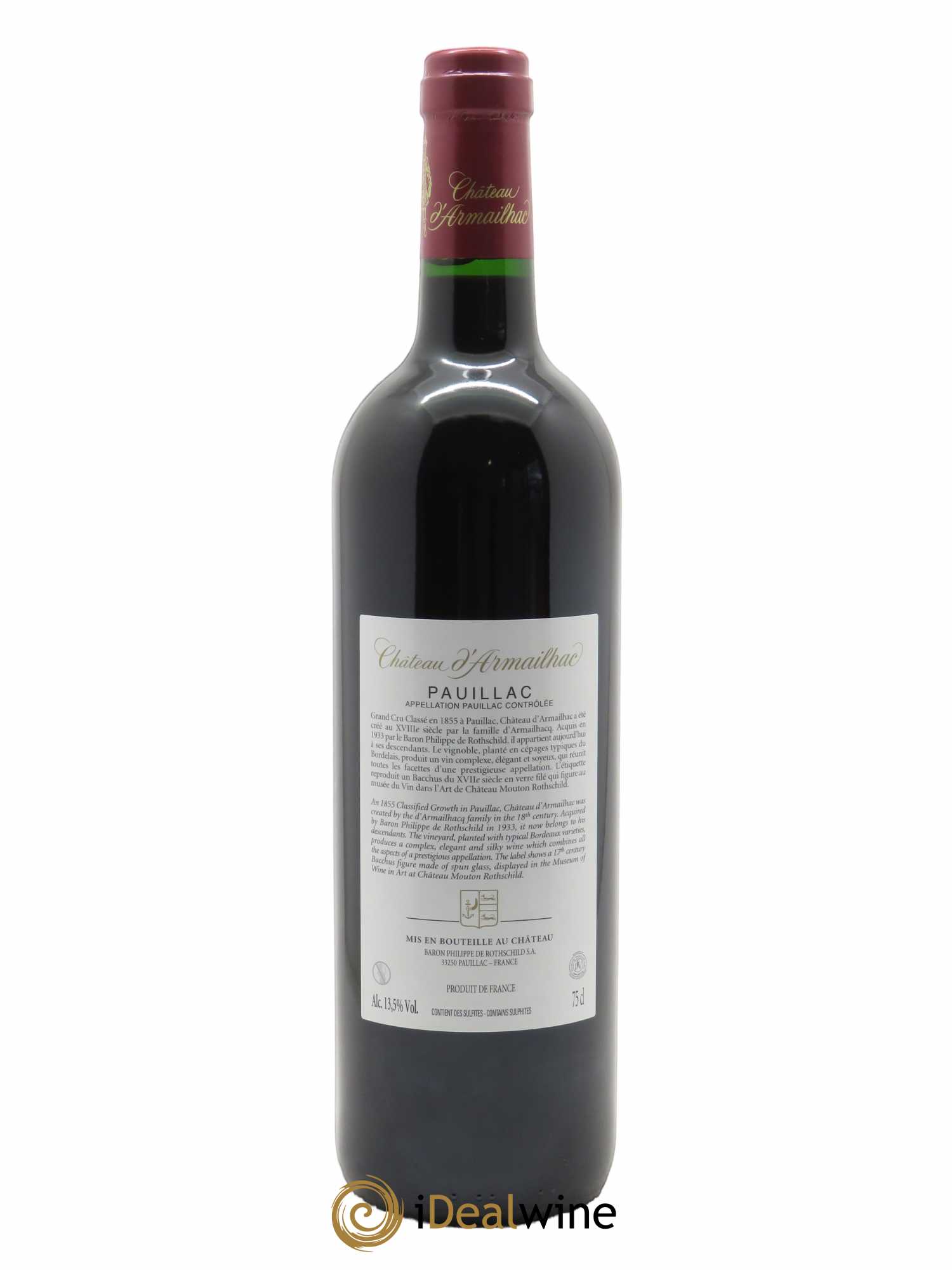 Château d' Armailhac - Mouton Baron(ne) Philippe 5ème Grand Cru Classé (OWC if 6 bts) 2019 - Lot of 1 bottle - 1