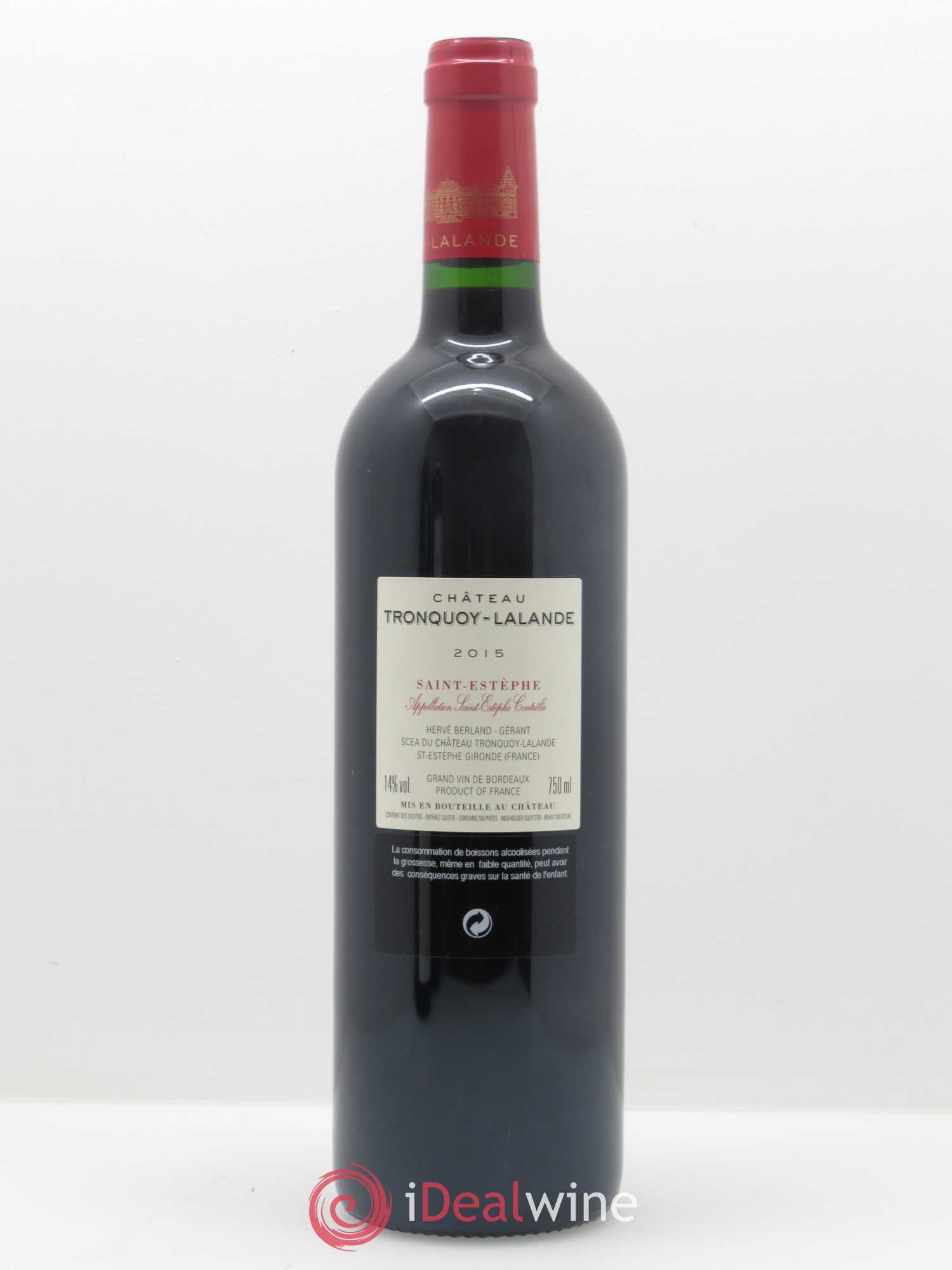 Château Tronquoy Lalande 2015 - Lot of 1 bottle - 1
