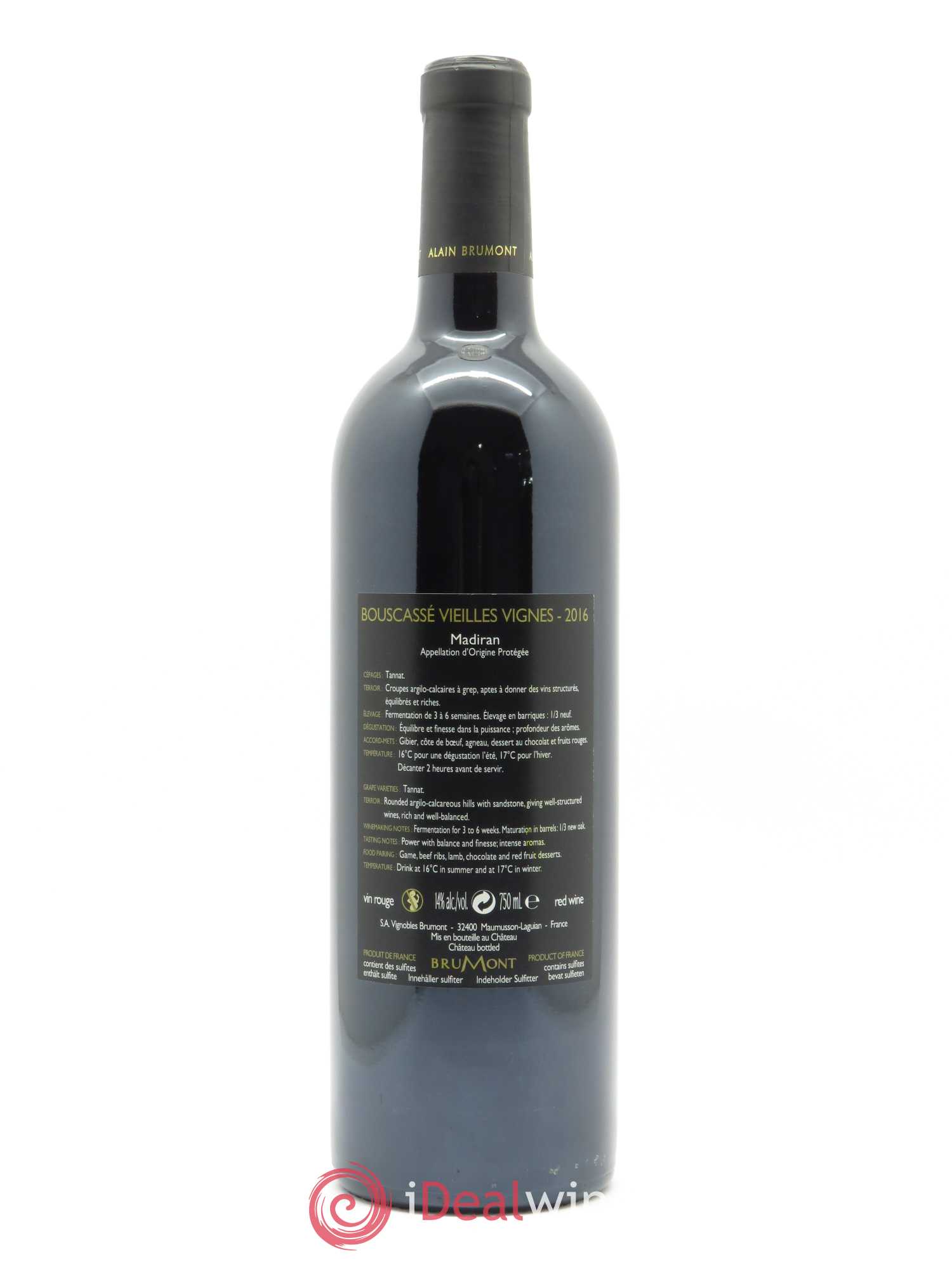 Madiran Vieilles Vignes Château Bouscassé - Alain Brumont 2016 - Posten von 1 Flasche - 1