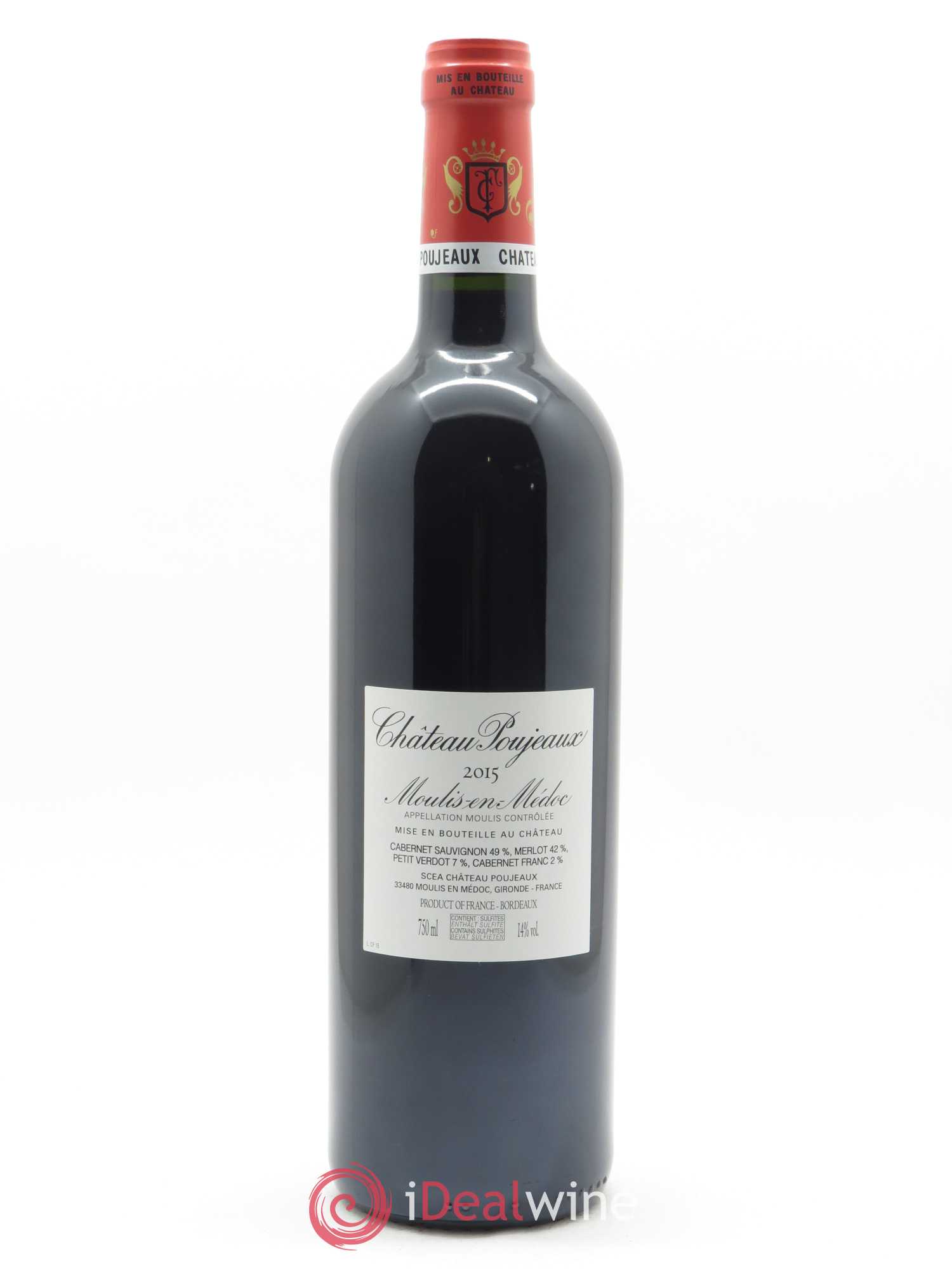 Château Poujeaux (CBO à partir de 12 bts) 2015 - Lot de 1 bouteille - 1