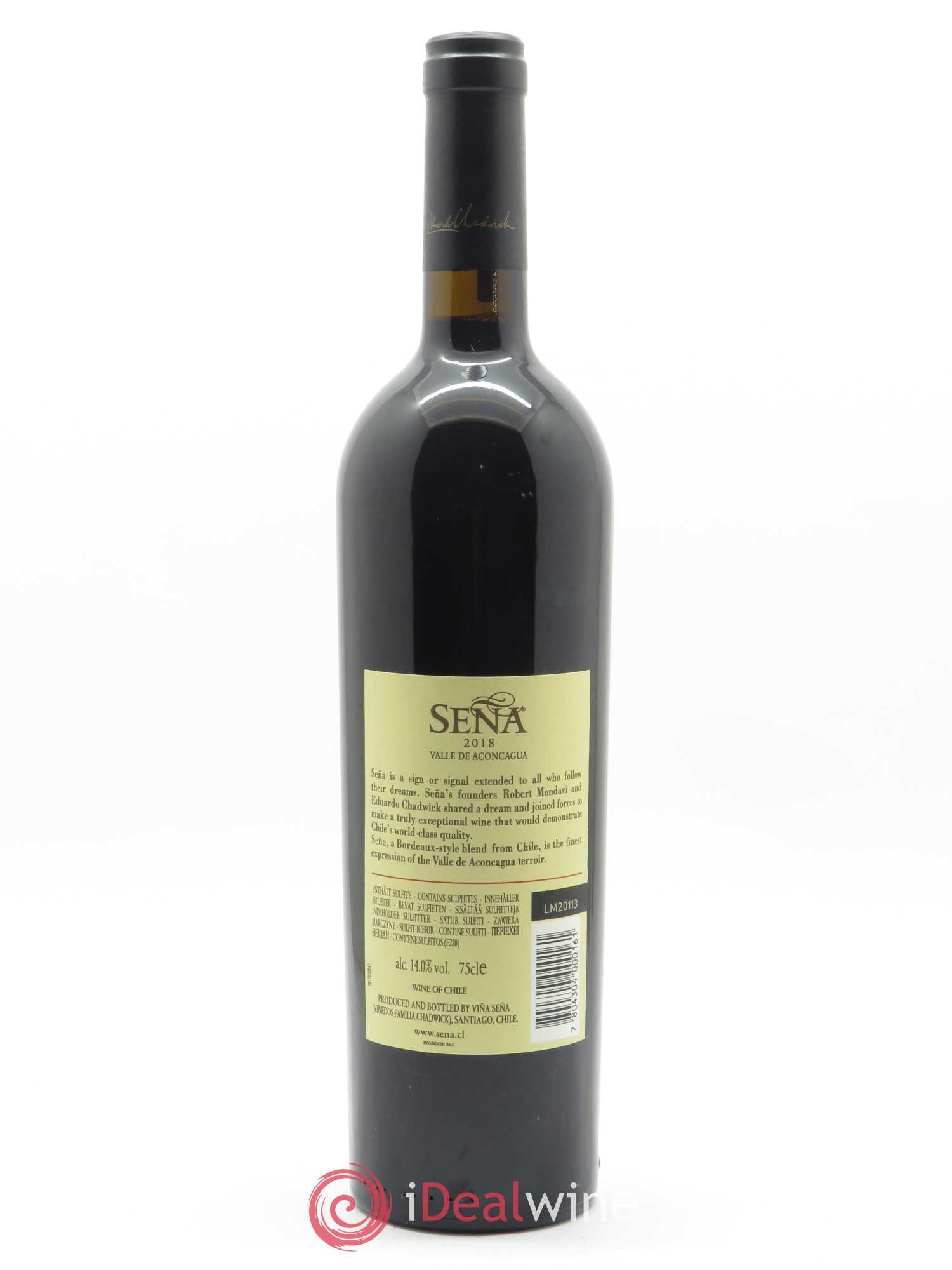 Chili Vina Sena Domaine Sena (CBO à partir de 6 BTE) 2018 - Lot de 1 bouteille - 1