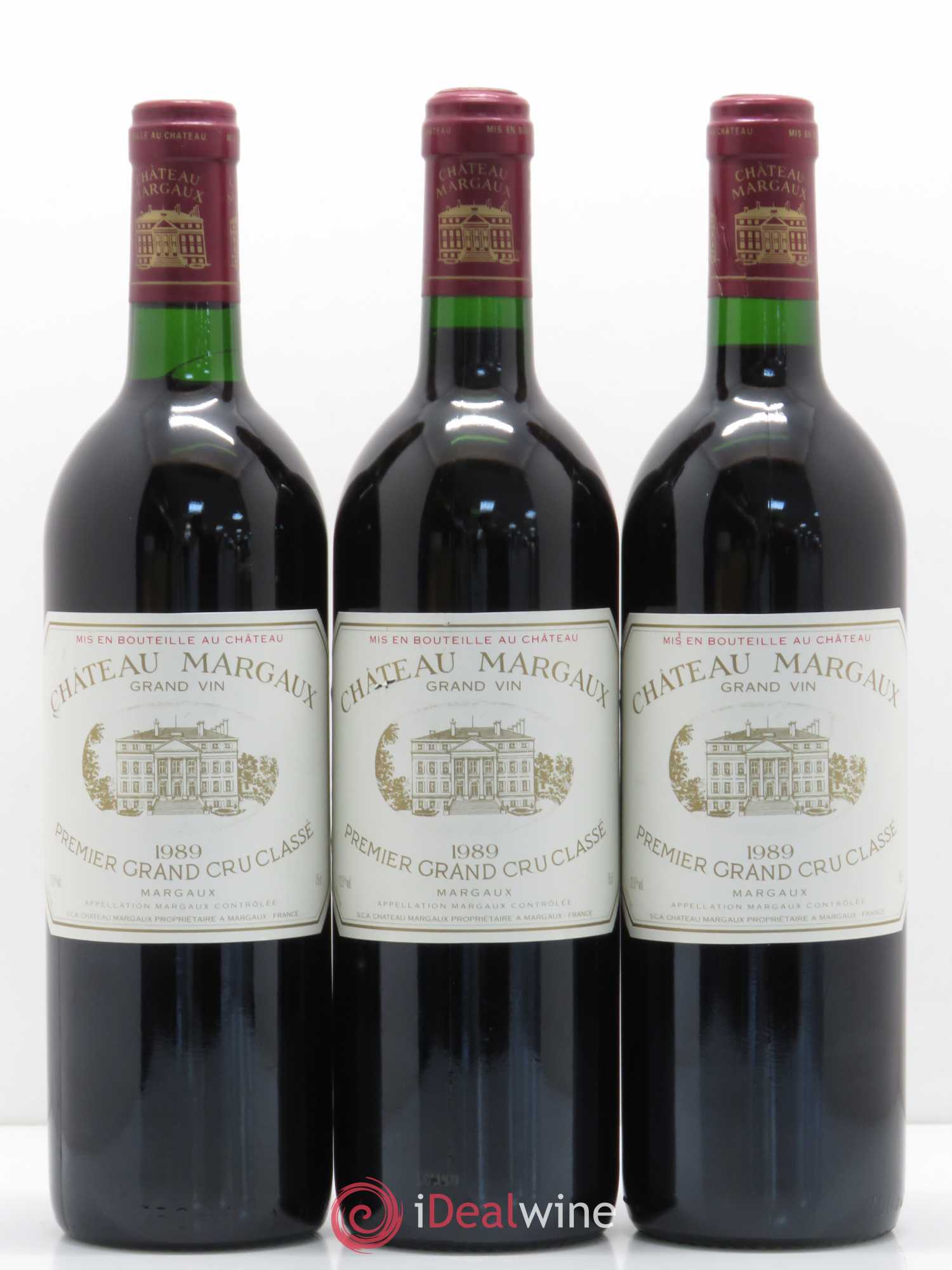 Château Margaux 1er Grand Cru Classé 1989 - Lot de 3 bouteilles - 0
