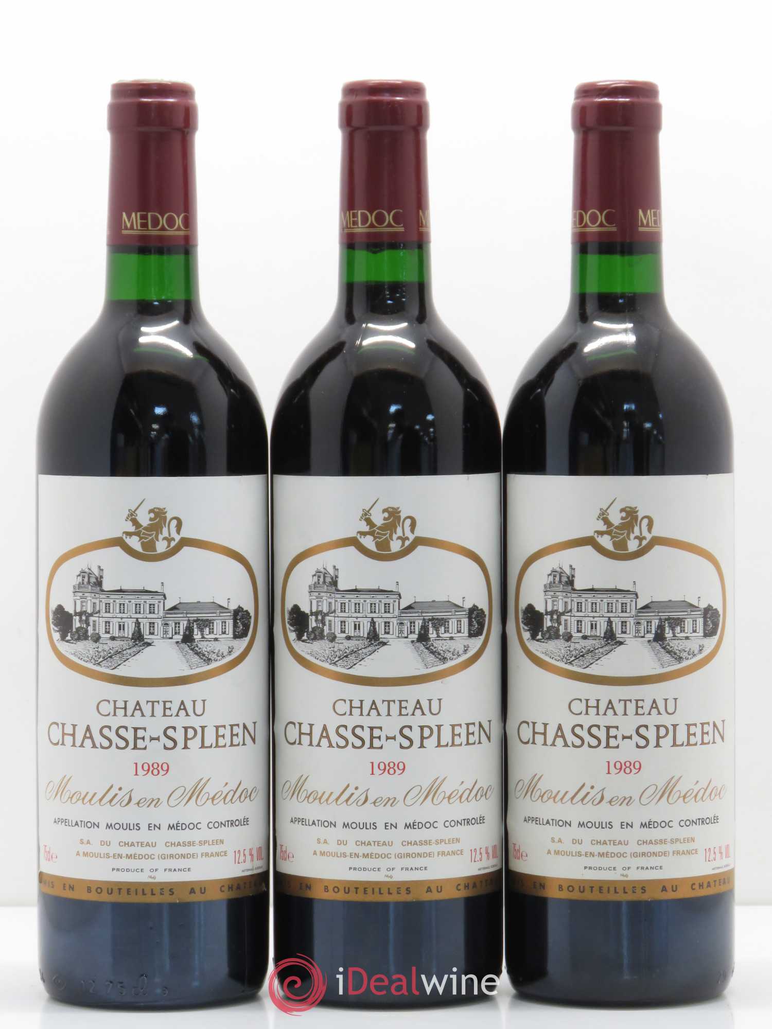 Château Chasse Spleen 1989 - Lot de 3 bouteilles - 0