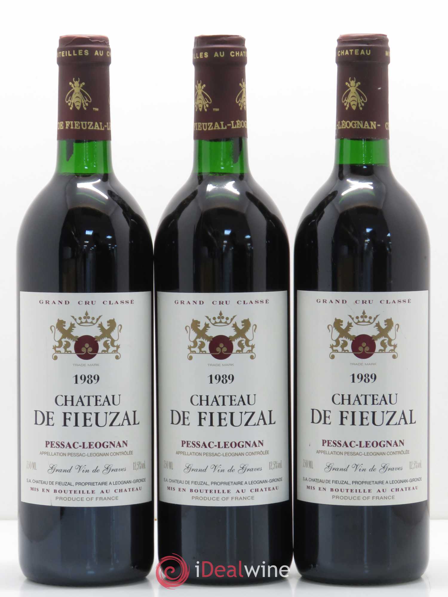 Château de Fieuzal Cru Classé de Graves 1989 - Lot de 3 bouteilles - 0