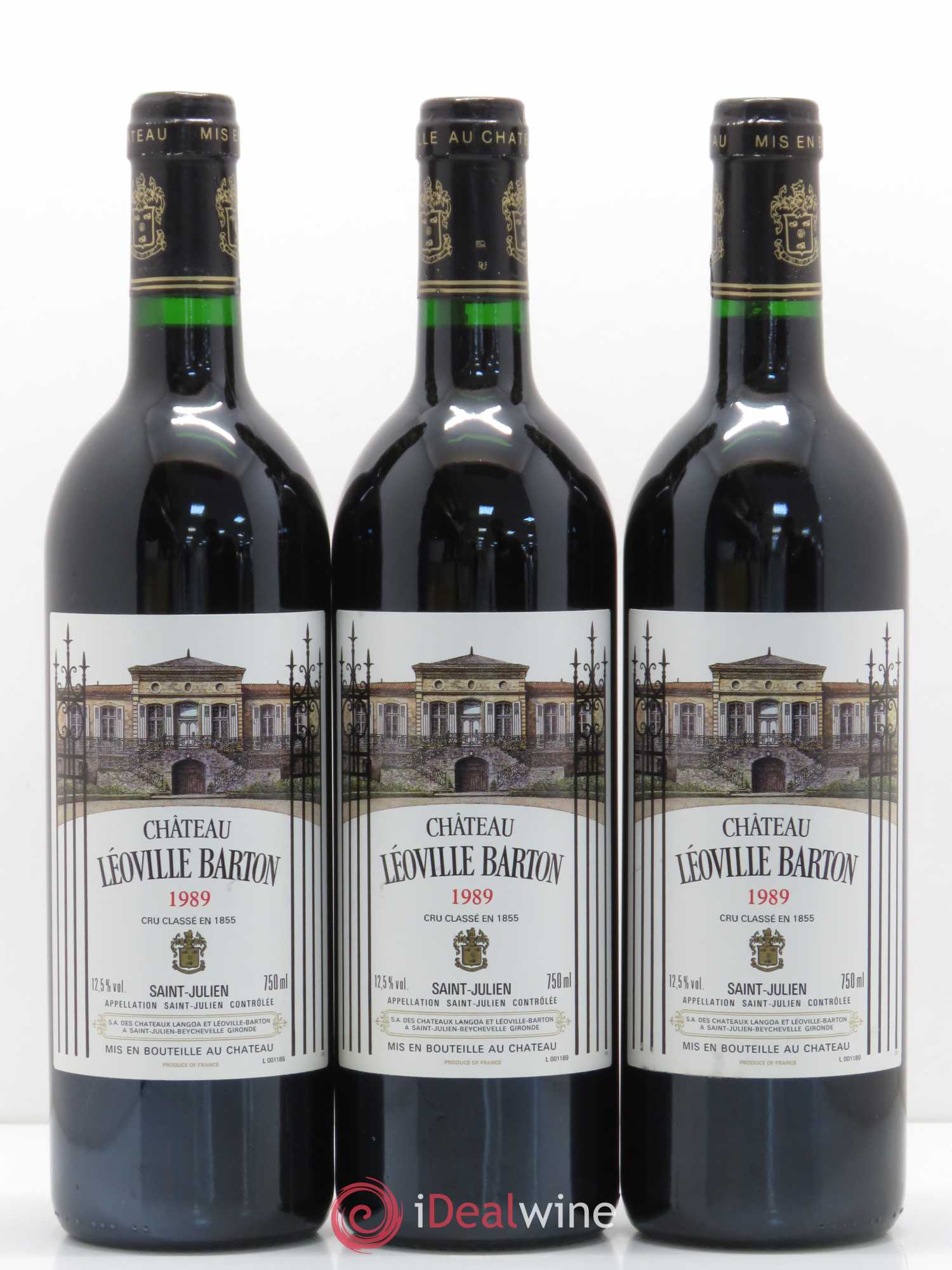 Château Léoville Barton 2ème Grand Cru Classé 1989 - Lot de 3 bouteilles - 0