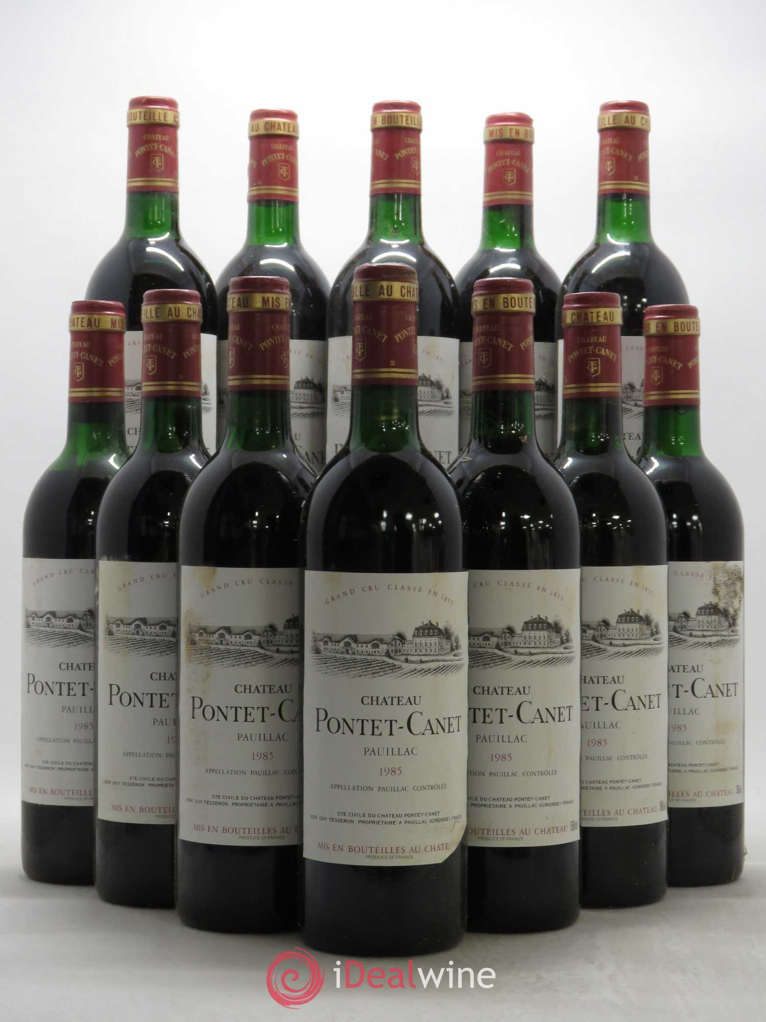 Château Pontet Canet 5ème Grand Cru Classé 1985 - Lot de 12 bouteilles - 0