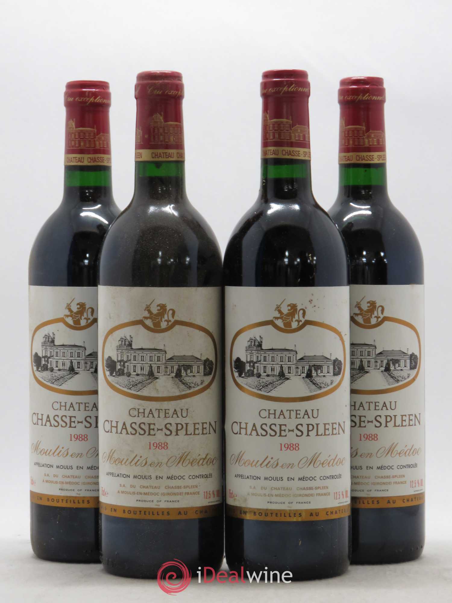 Château Chasse Spleen 1988 - Lot de 4 bouteilles - 0