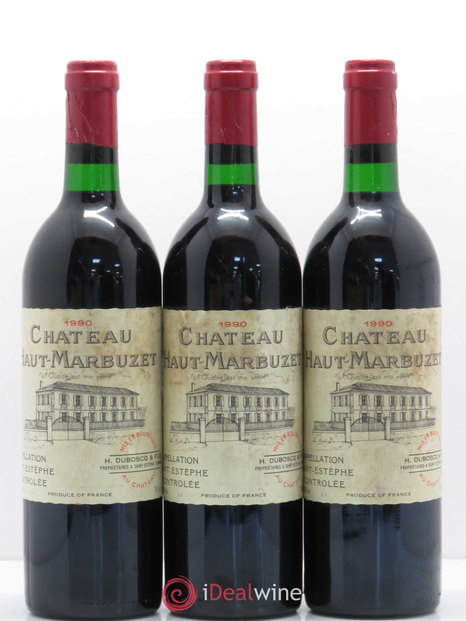Château Haut Marbuzet 1990 - Lot de 12 bouteilles - 1