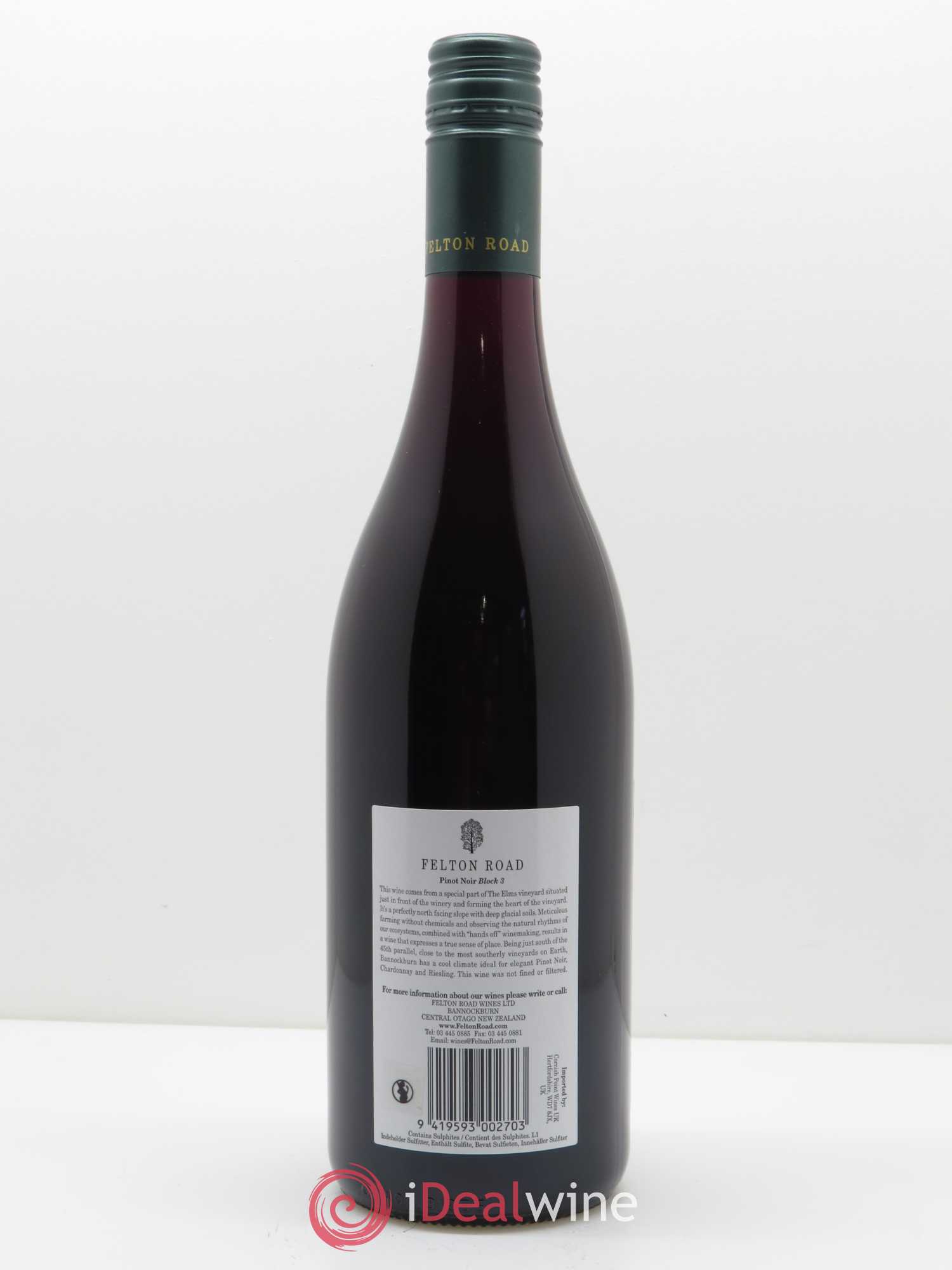 Central Otago Felton Road Block 3 Pinot Noir 2017 - Lot de 1 bouteille - 1